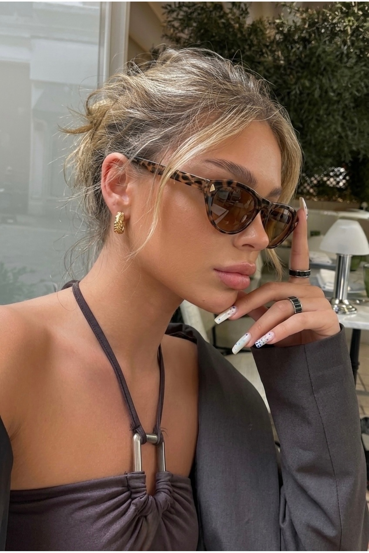 Eyesofia Rigel Vintage Leopar Kahverengi Ultra Hafif Uv400 Filtreli Kadın Güneş Gözlüğü görsel 2
