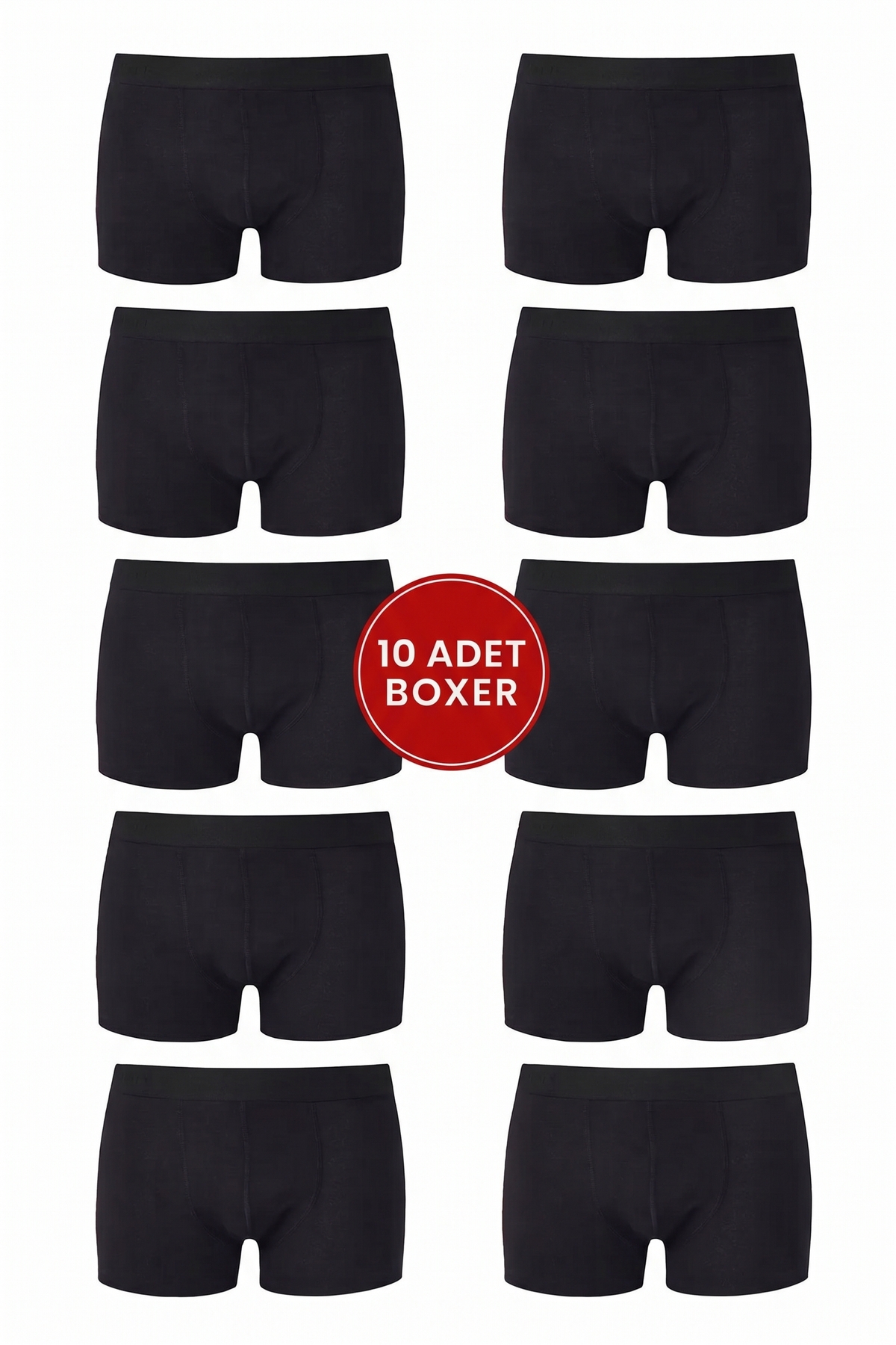 NACAR STORE Erkek 10'lu Paket Pamuklu Likralı Esnek Kumaş Boxer
