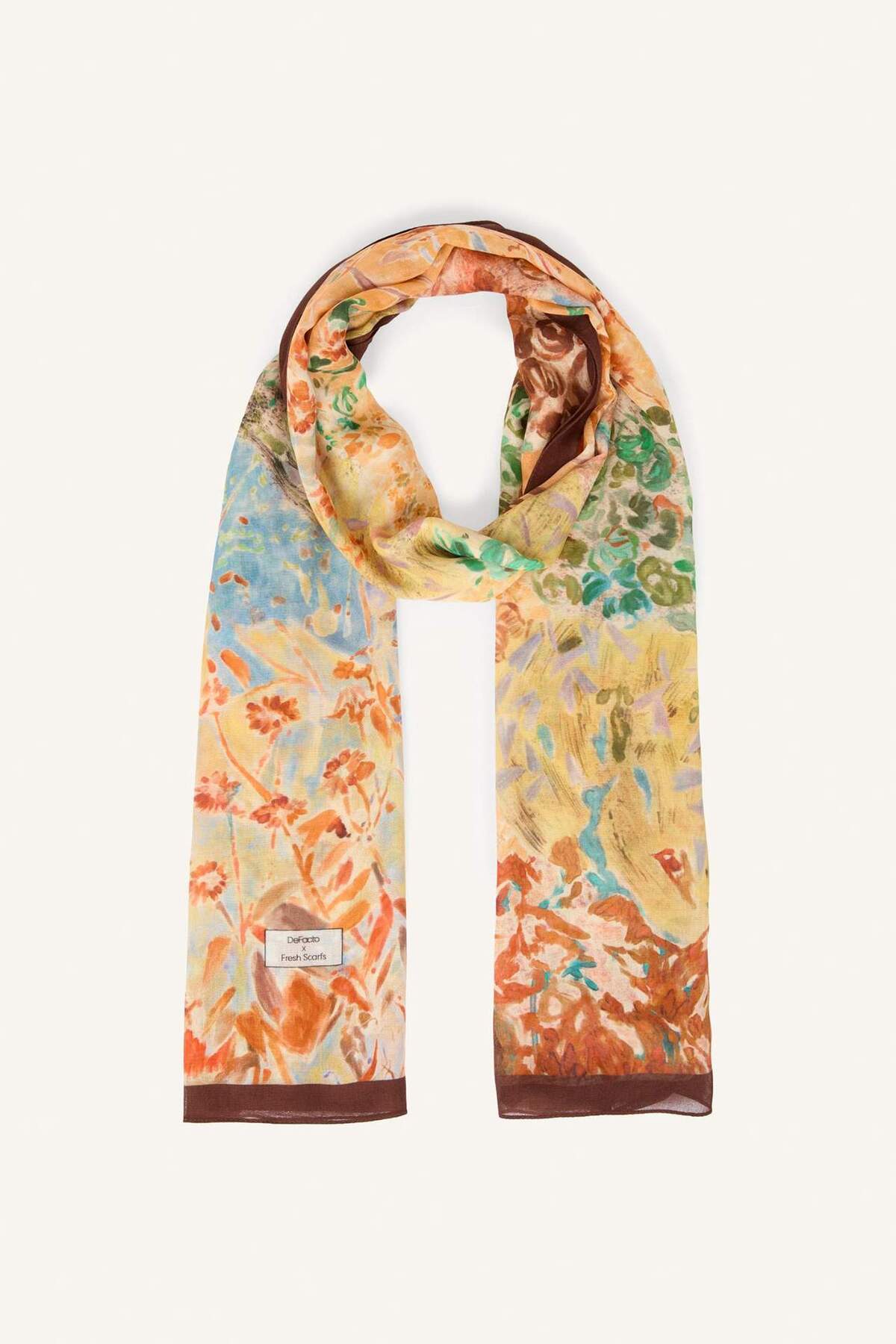 DeFacto Fresh Scarfs X Botanical Art Viskon Şal I1740AX26SM görsel 8