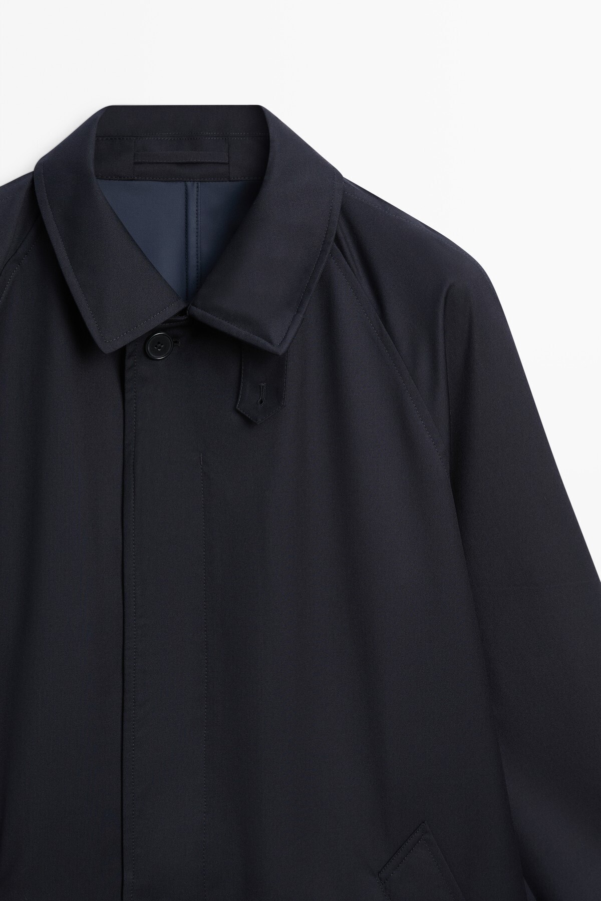 Massimo Dutti %100 yün trençkot görsel 6
