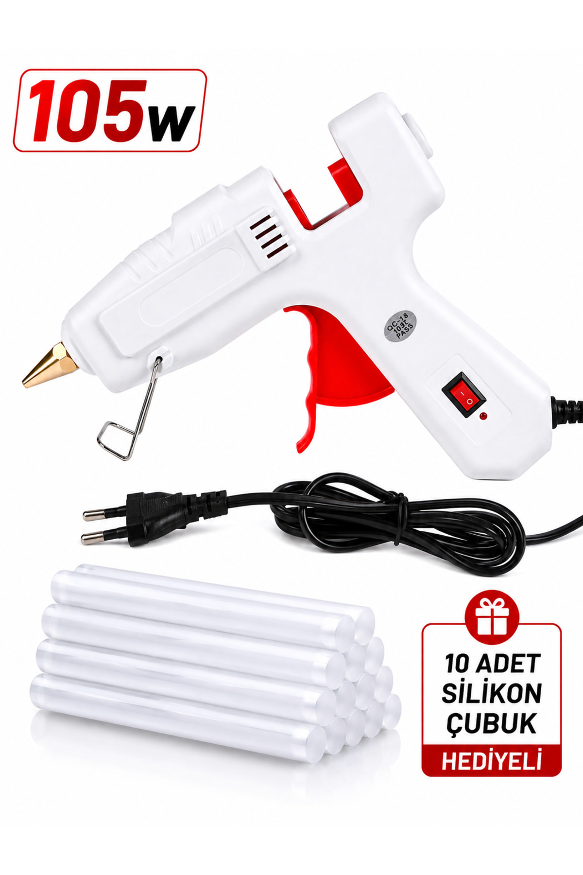 YANARLAR 105 W Düğmeli Elektrikli Mum Silikon Tabancası Sıcak Silikon Uygulama Tabancası