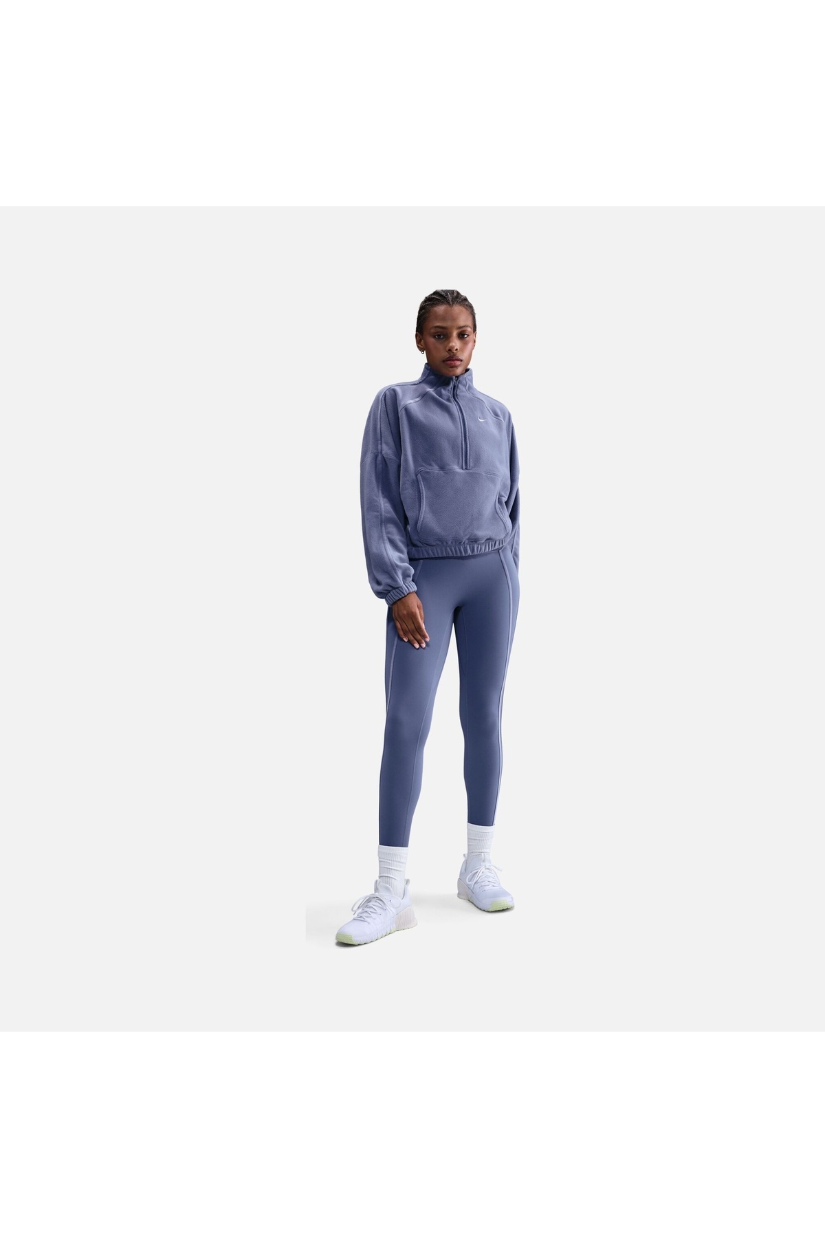 Nike One Therma-FIT Yarım Fermuarlı Oversize Kadın Polar Sweatshirt | IO0182 görsel 5