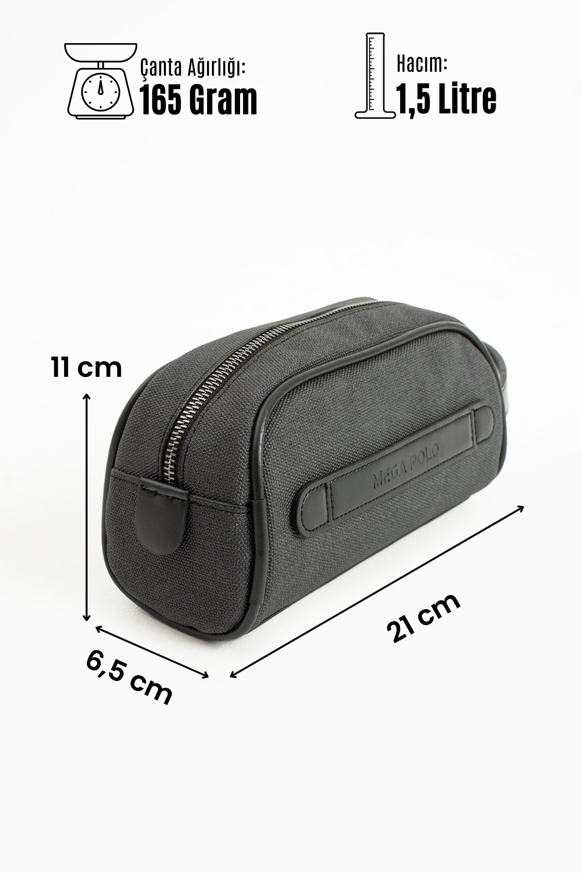 byhakan Mega 433 Erkek El Portföyü El Çantası Clutch Çanta Traş Çantası KAHVERENGİ görsel 6