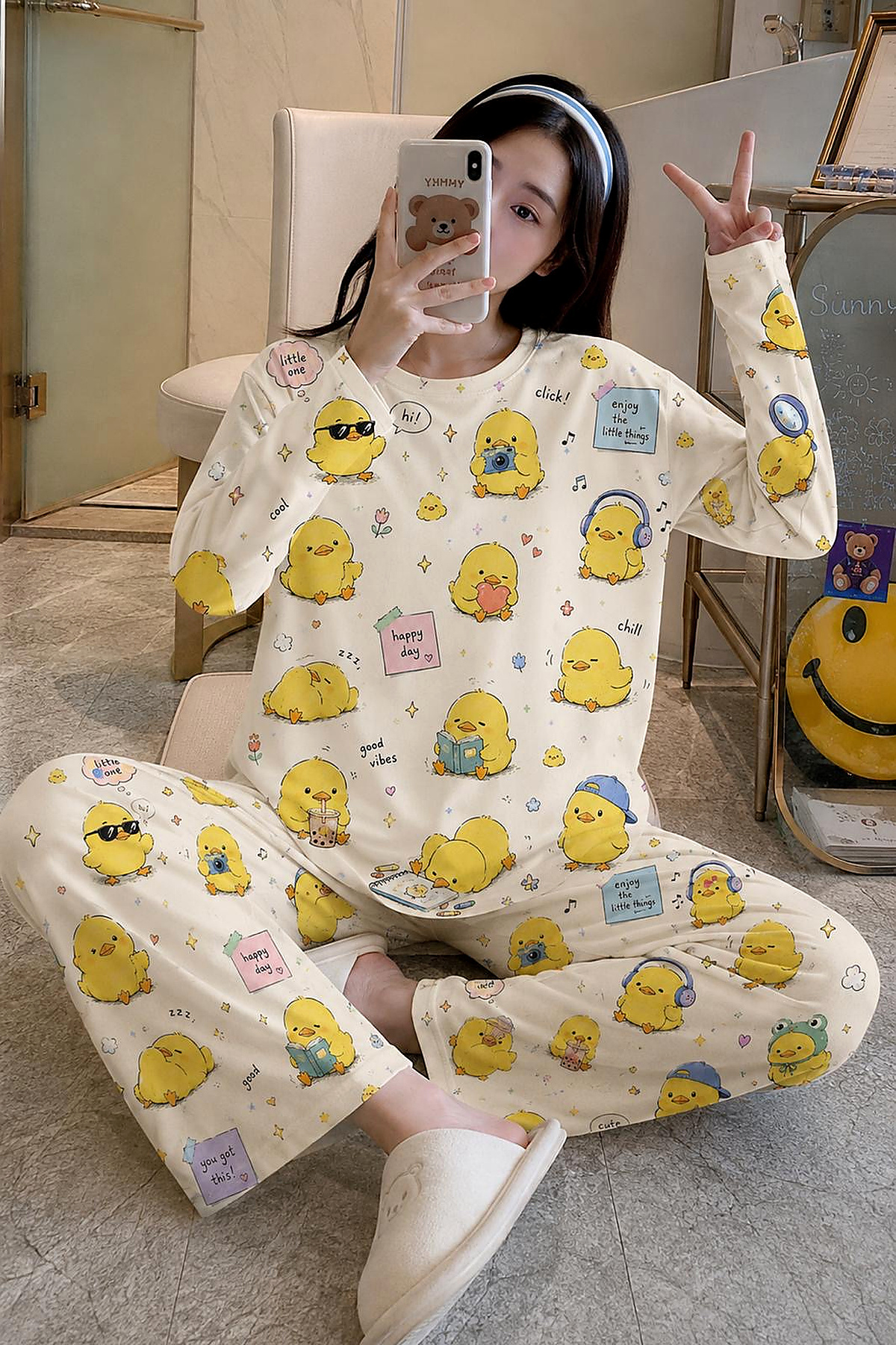 Zaya Homewear Uzun Kollu Pijama Takımı New Chick Süpersoft Basic Süprem
