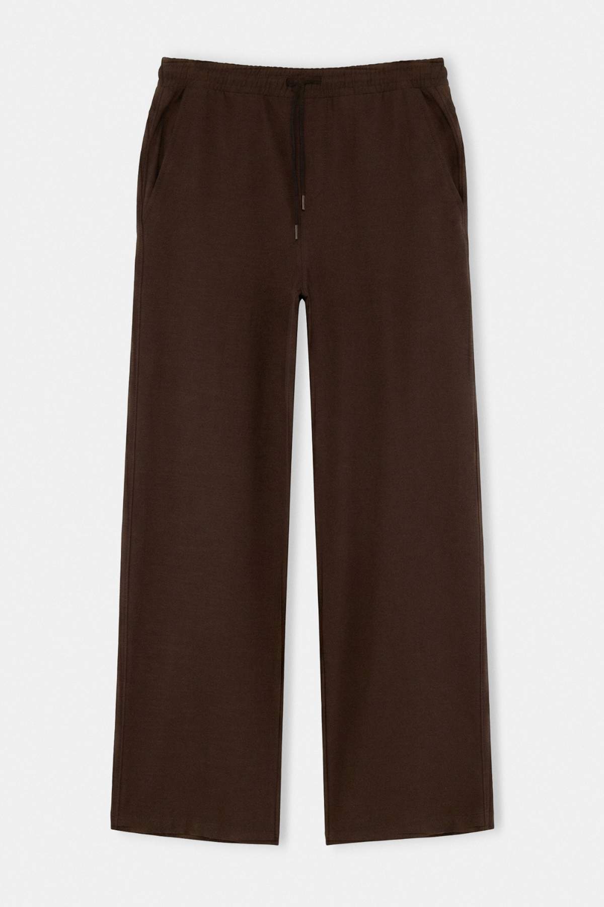 Trendyolmilla Man Kahverengi %100 Pamuk Mevsimlik Cepli Beli Lastikli Baggy Erkek Pantolon TMNAW27PL00008