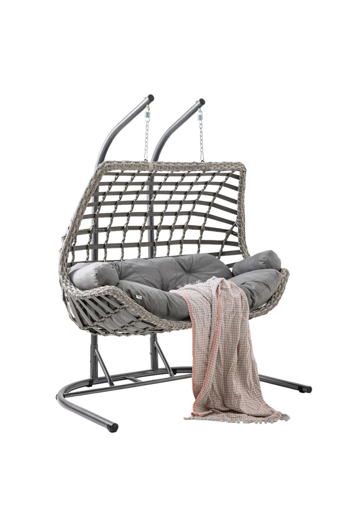Cunda Double Rattan Garden Swing | Balcony Swing