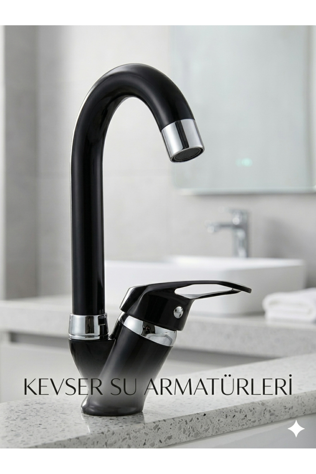 KS ARMATÜR KEVSER SU ARMATÜRLERİ Siyah Kuğu Mutfak&lavabo Bataryası Kısa Boru - Fiyatı, Yorumları