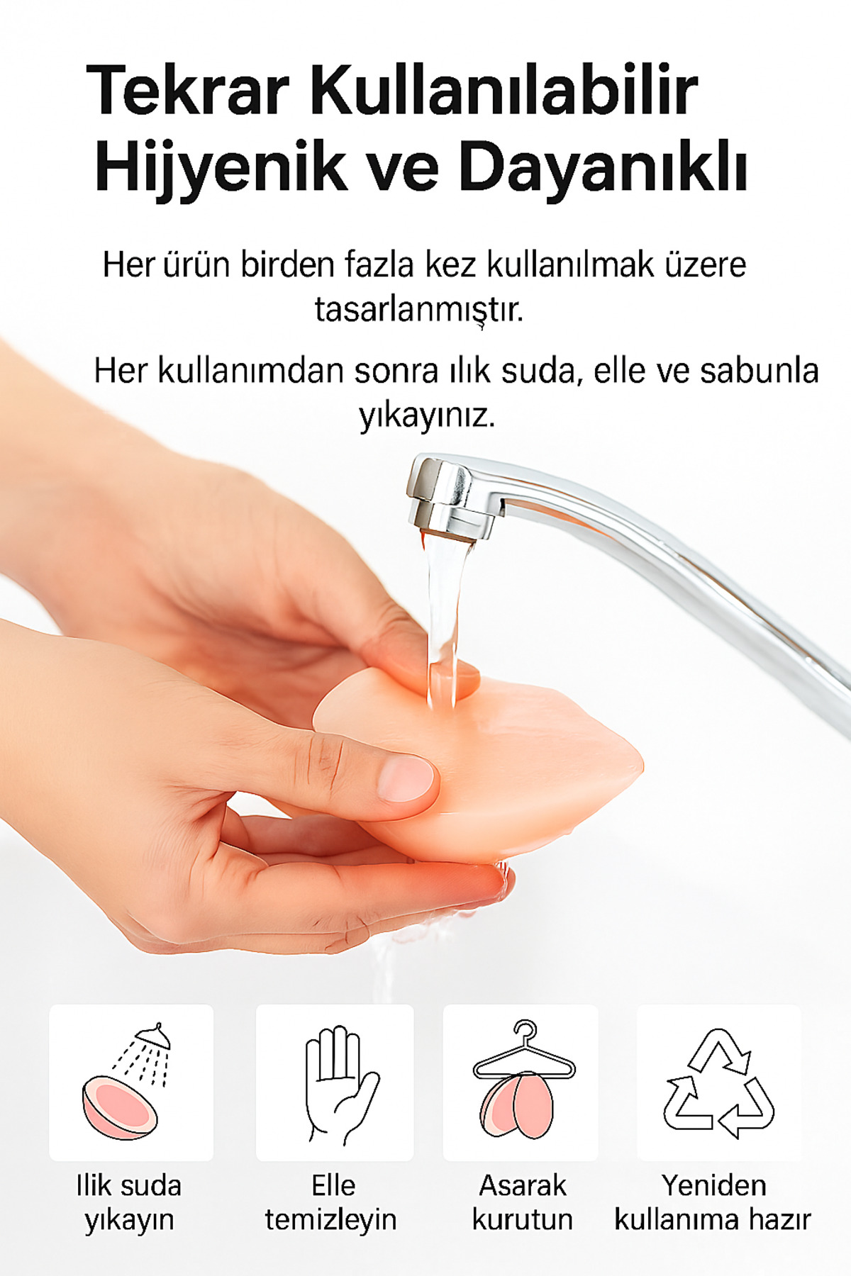 femline 002- Yapışkanlı Silikon Sütyen - Klipsli Şeffaf Askılı - Dikişsiz - Toparlayıcı - Kaldırıcı görsel 7