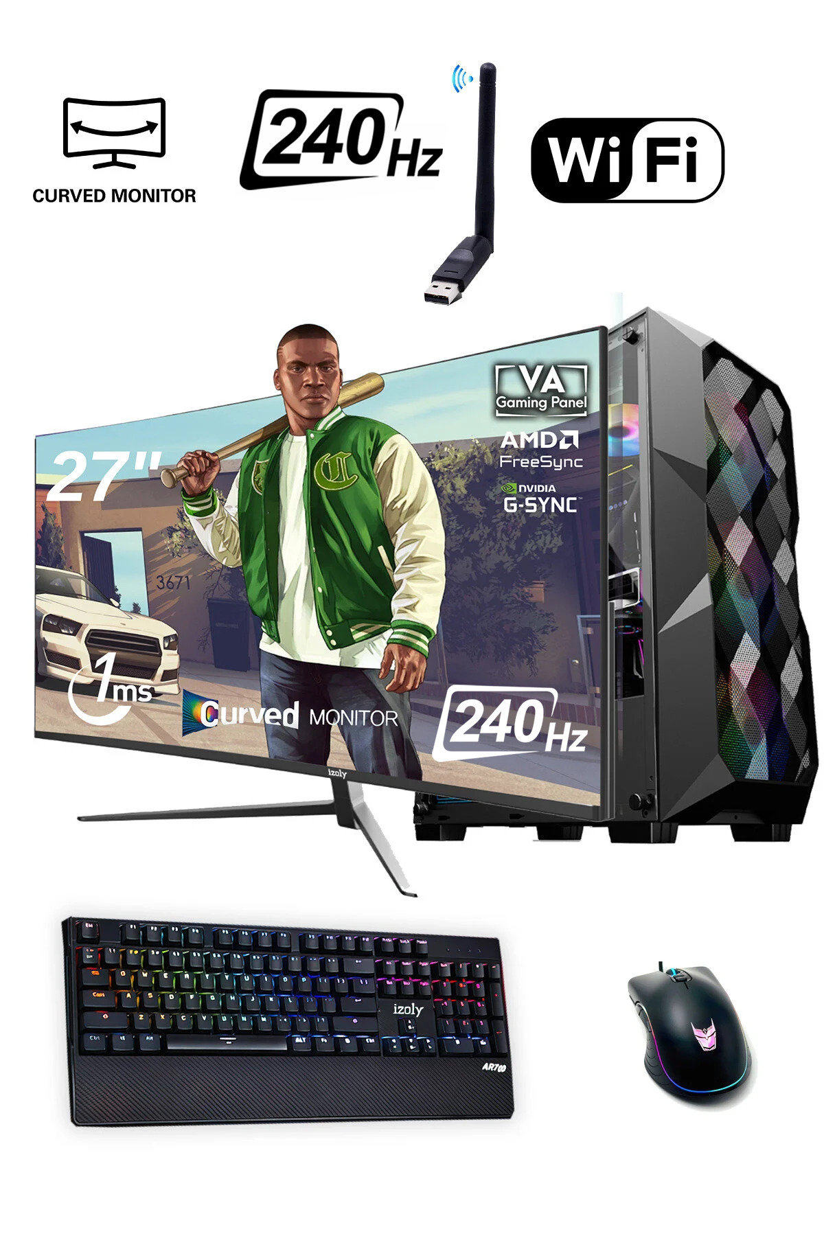 Kirlia Y I5-12400f16gb 512gb M.2 Nvme Rx 580 8gb 27" 200hz Gamer OEM Set