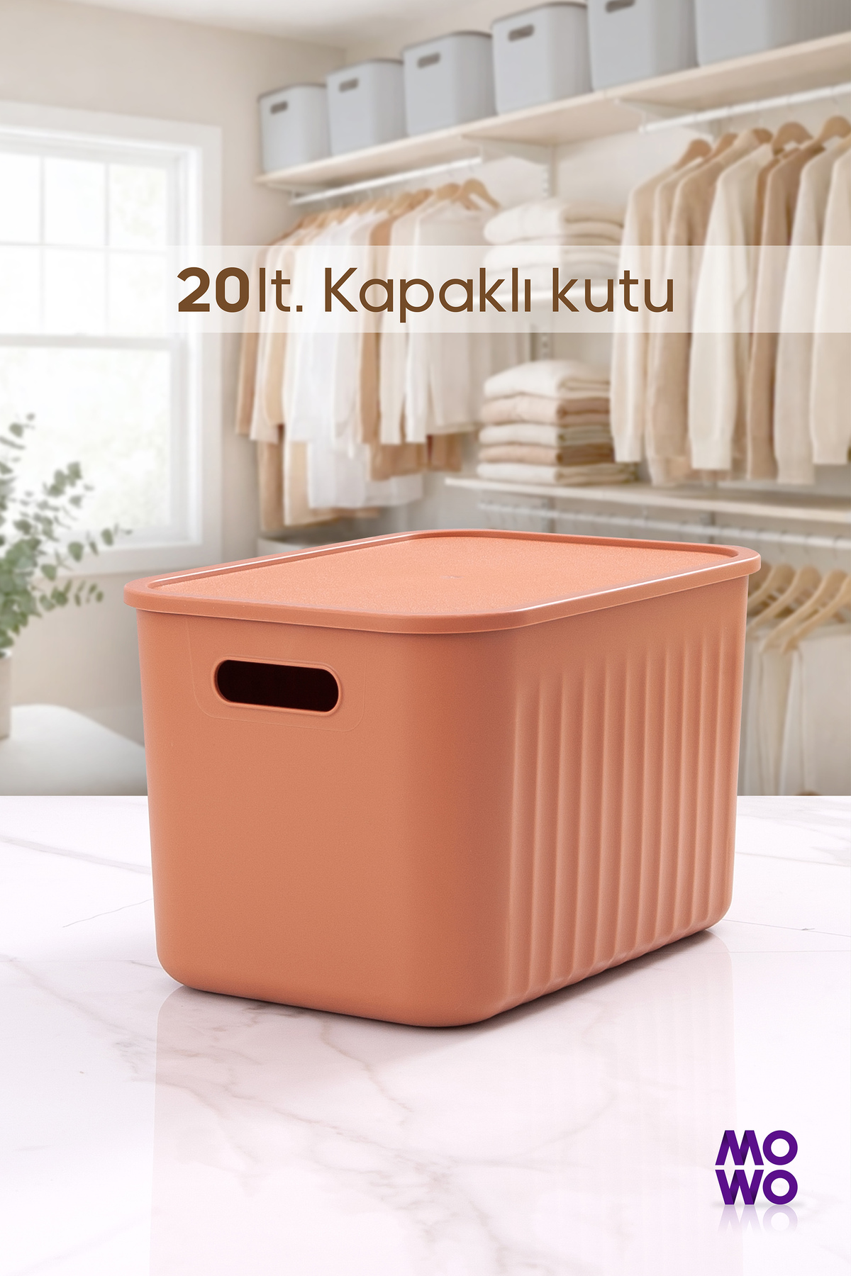 BigBox 20 Lt 1-Piece Tile Cabinet Organizer Storage Box with Lid Basket Organizer Toy Box