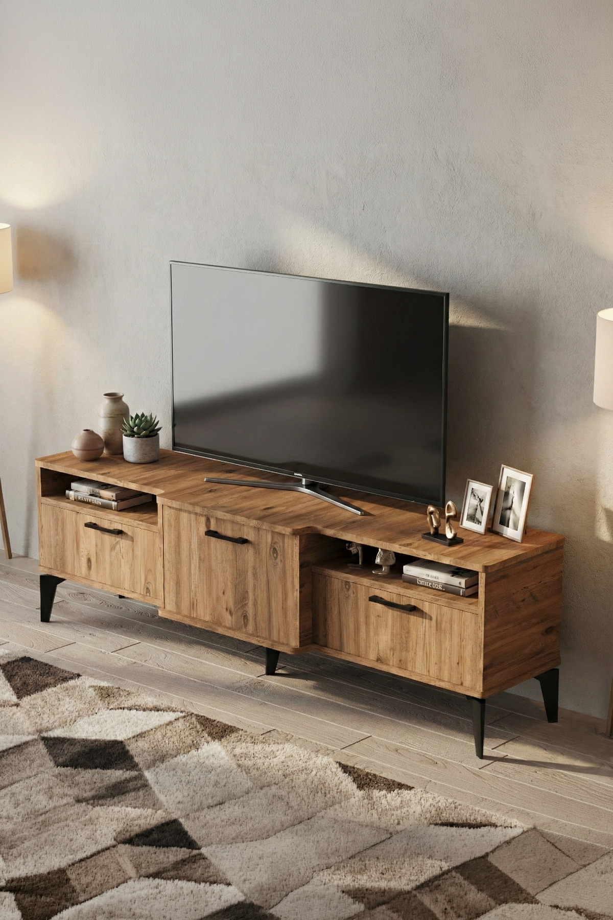 Goldfalez Mistral TV Sehpası Çok Renkli 160x40 cm görsel 5