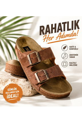 agilashoes Vintage Kahverengi Kadın Terlik Günlük Rahat & Şık