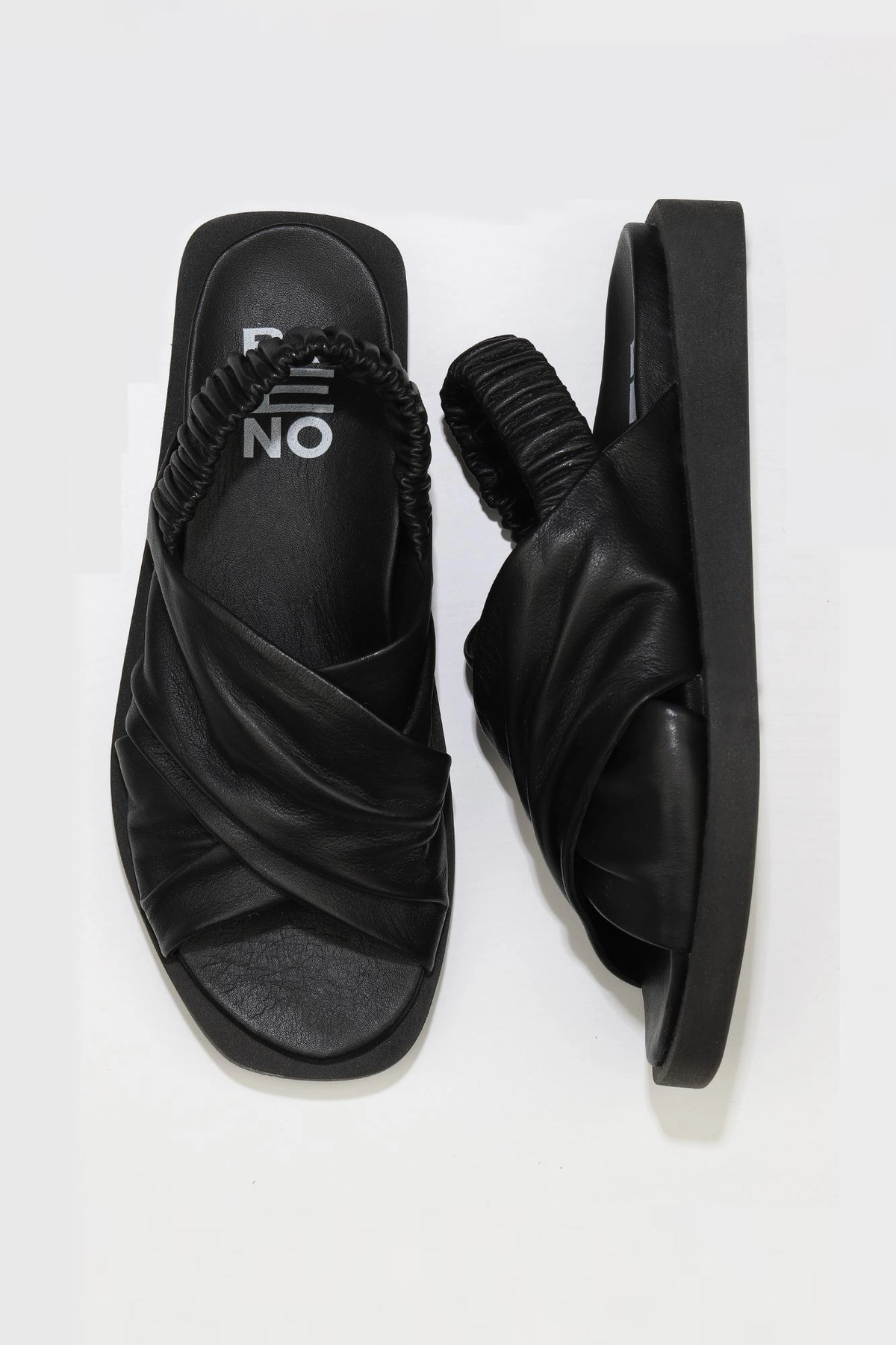 Women's Black Leather Sandals 01wu3309