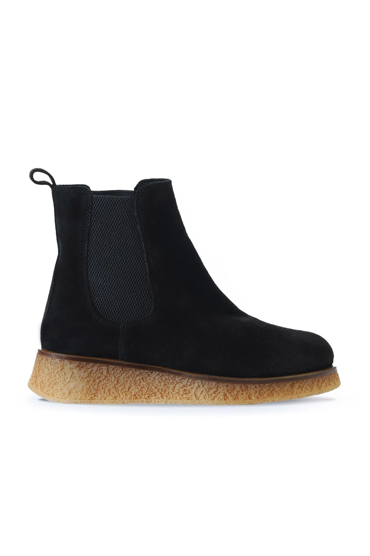 Black Suede Women's Flat Boots 01wv5203