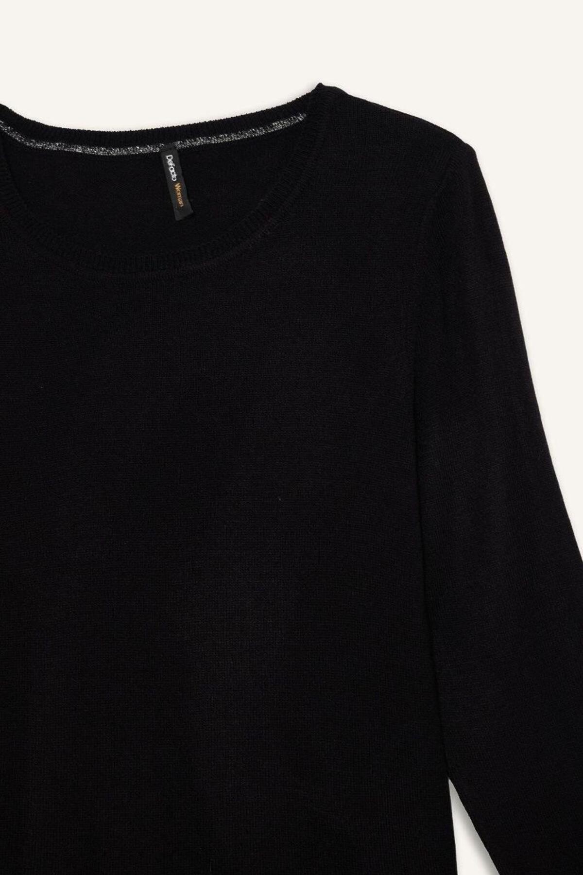 DeFacto Regular Fit Bisiklet Yaka Triko Kazak F7091AZ20AU görsel 6