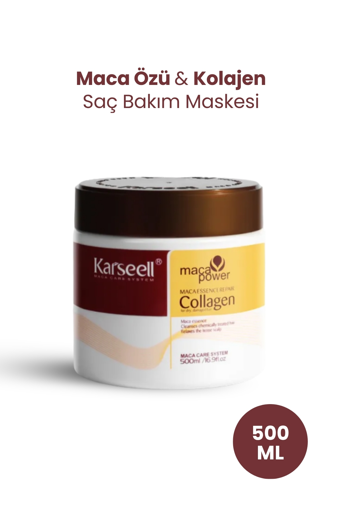 KARSEELL Maca Power Maca Essence Repair Collagen Yıpranmış Saçlar İçin Onarıcı Saç Maskesi 500 ml — TYCC3304E6588CF88D799E100