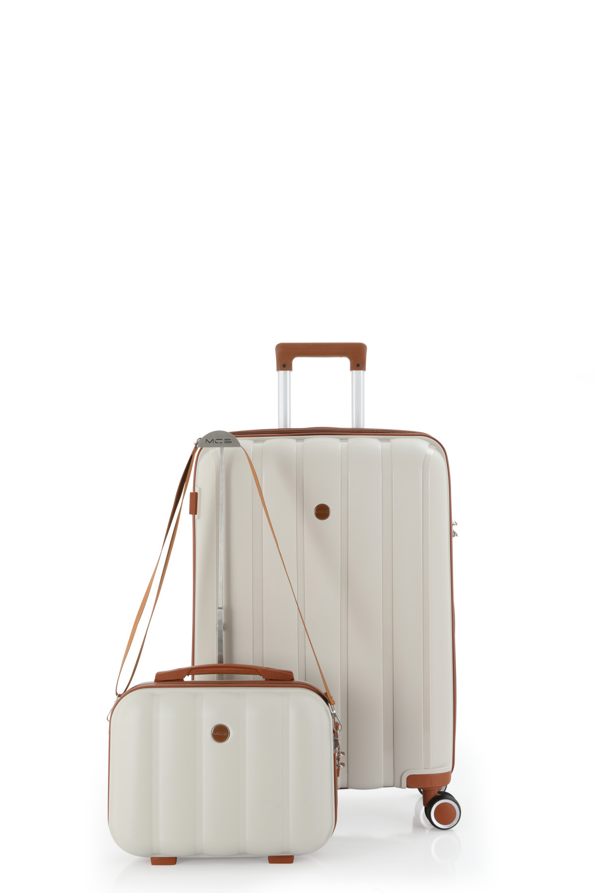MCS Polypropylene 2-Pack Suitcase Set Medium & Makeup V305