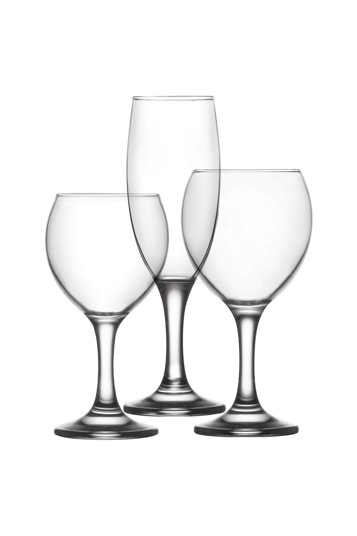 Marble Glass Glass Glass Set with 18 Legs (6 Water Glasses, 6 Wine Glasses, 6 Champagne Glasses)