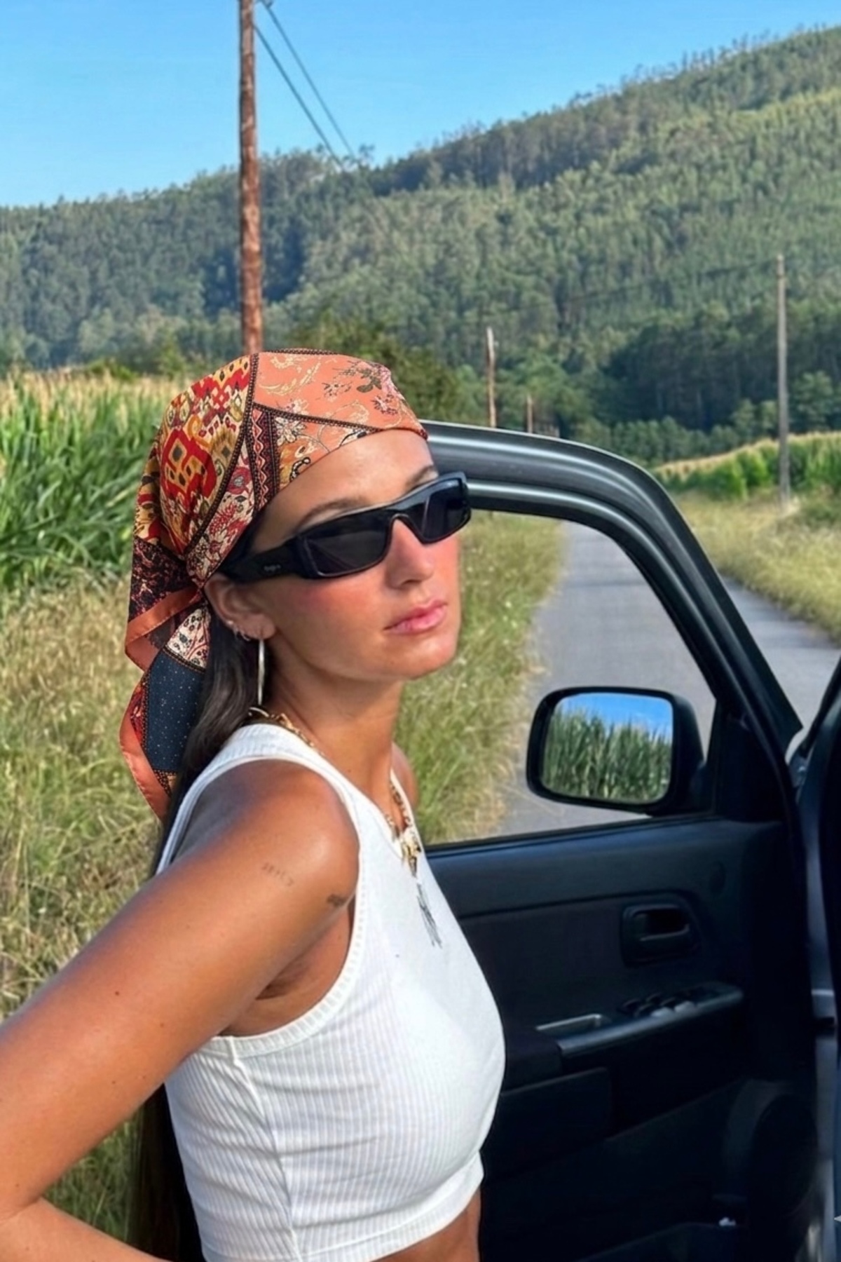 Women's Patterned Bandana Scarf