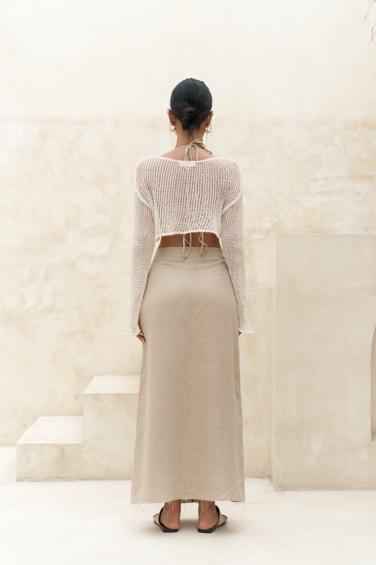 BOHEMAİ Daisy Ekru İnce Triko Crop görsel 5