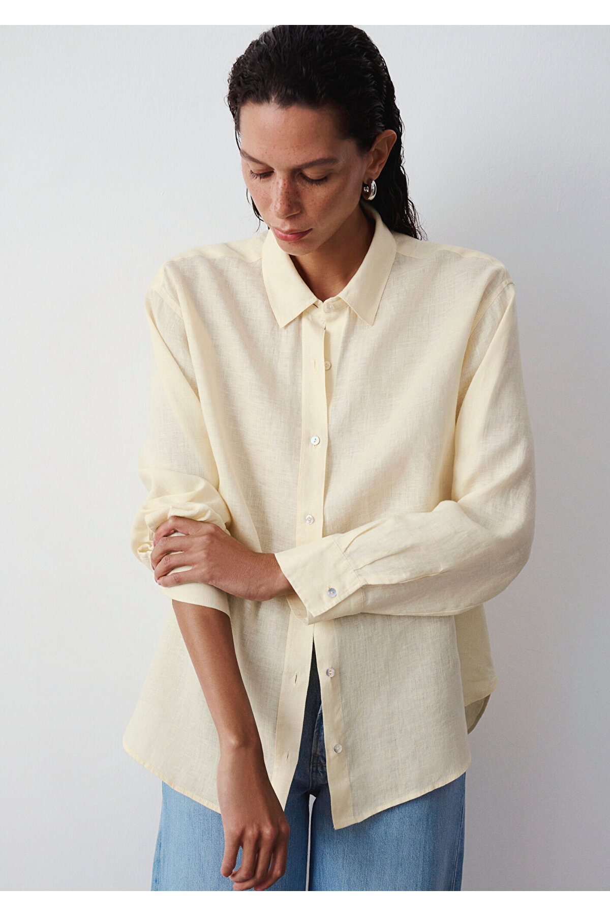 Yellow Linen Shirt Loose Fit / Loose Fit1210747-84571