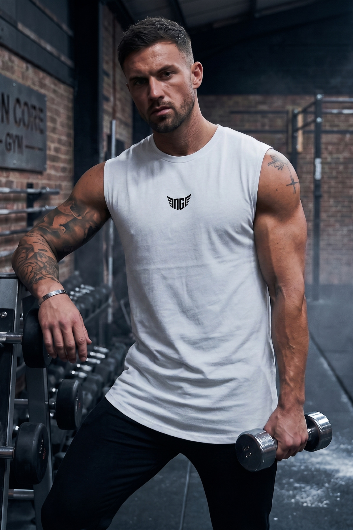 Male Moisture Absorbing Fast Drying Athletic Technical Performance Athlete Zero Sleeve T-shirt MG-ATHLETE