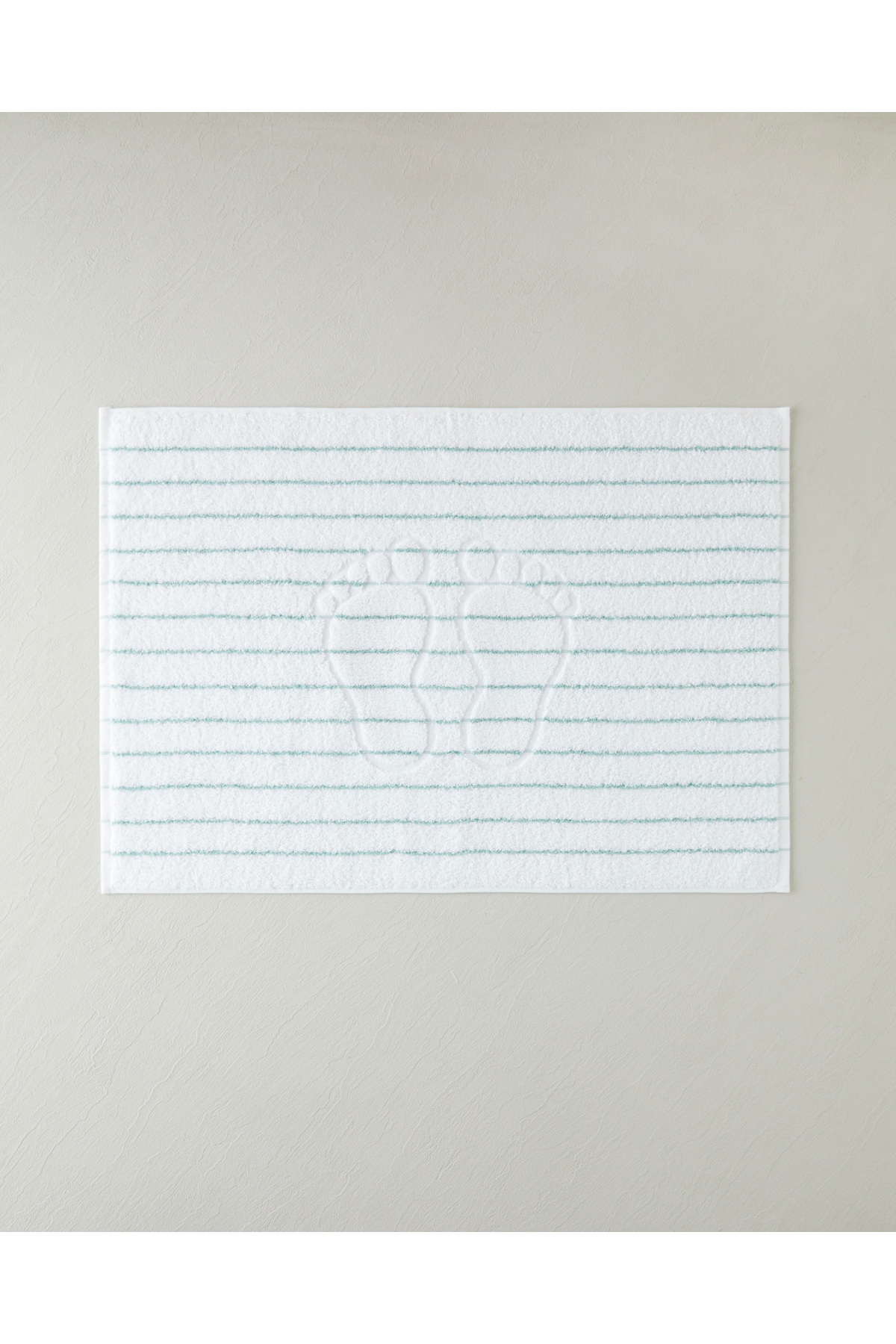 Mono Stripe Pamuk Ayak Havlusu 50x70 cm Beyaz - Yeşil