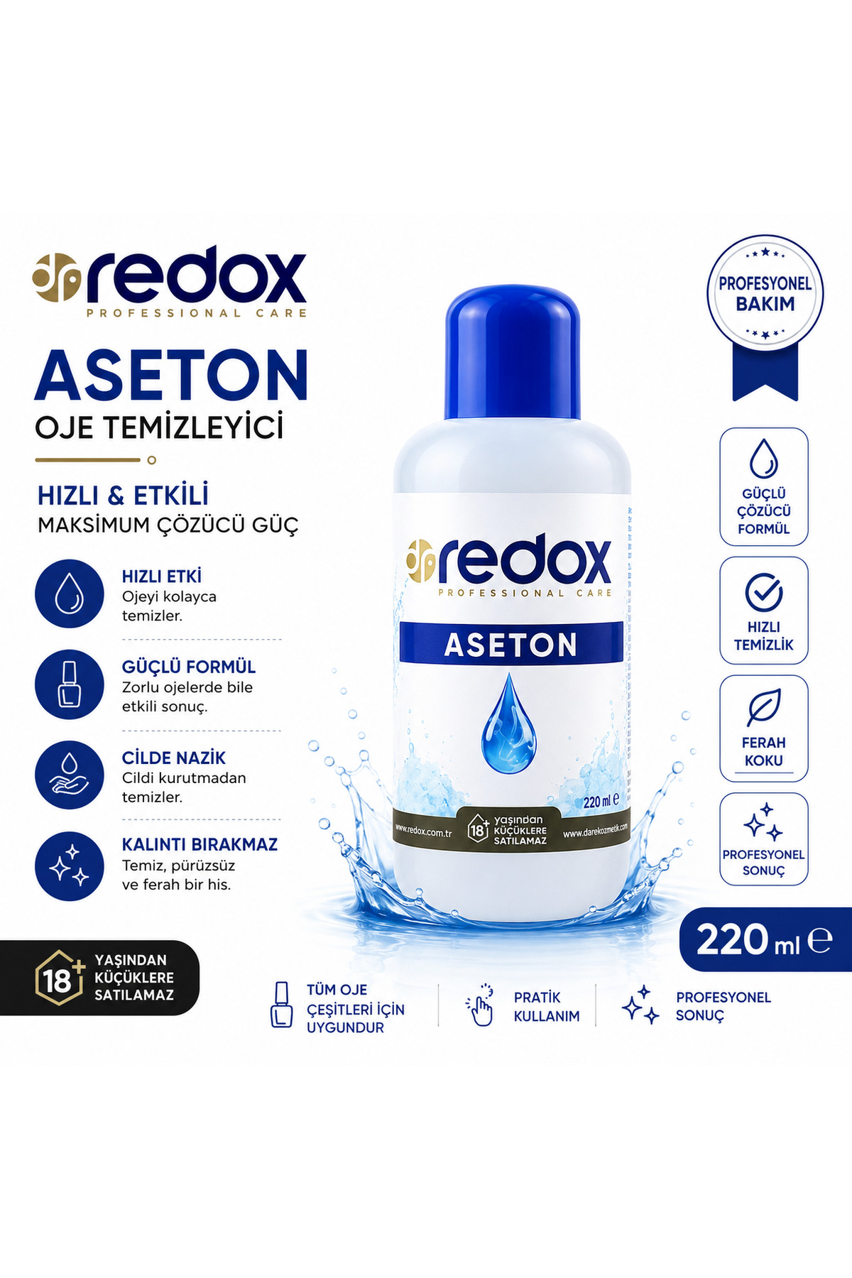 ASETON 220ML MAVİ OJESİL — RDX256