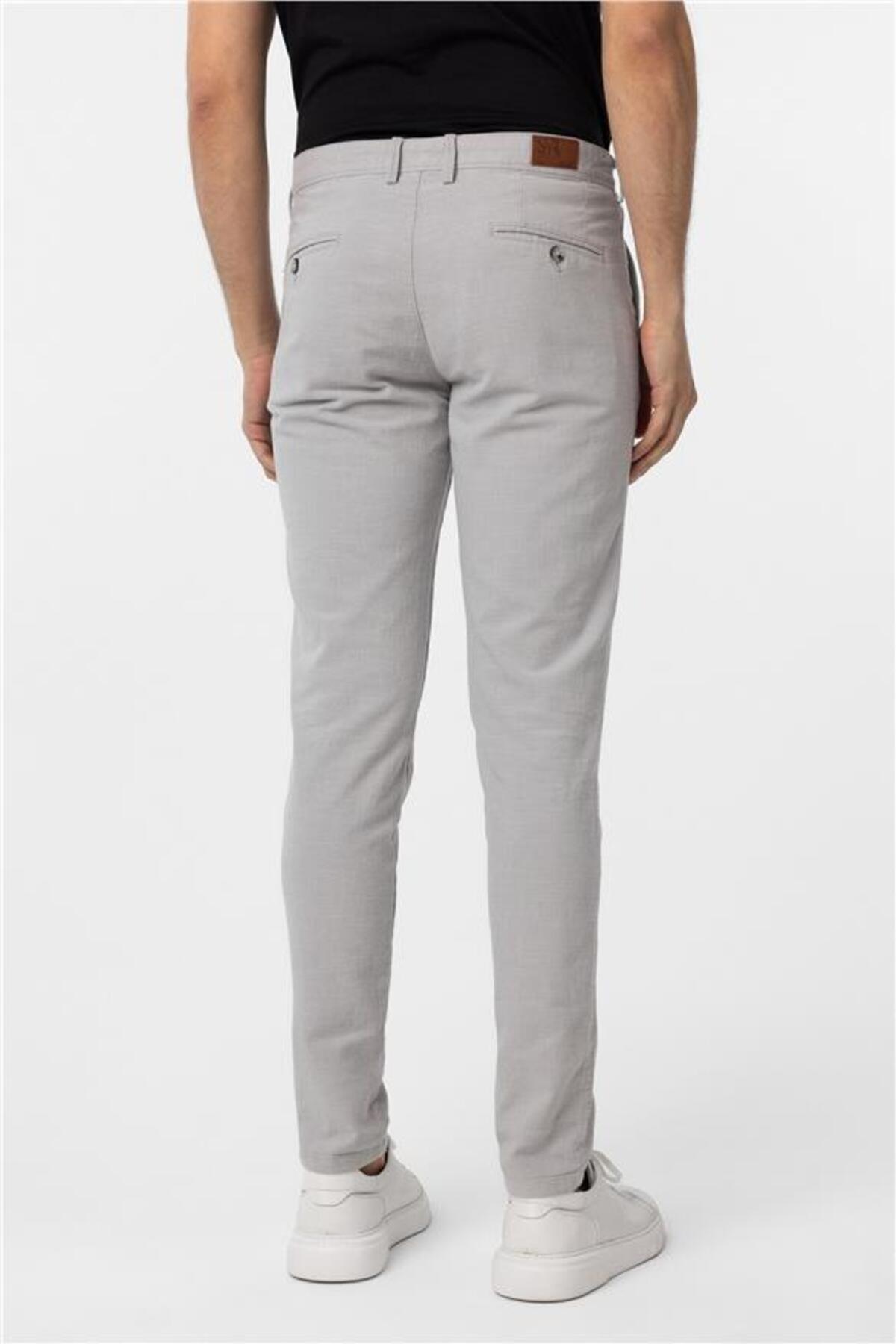 Gri Slim Armürlü Pantolon — خاکستری PN2020500681 — تصویر 6 از 7
