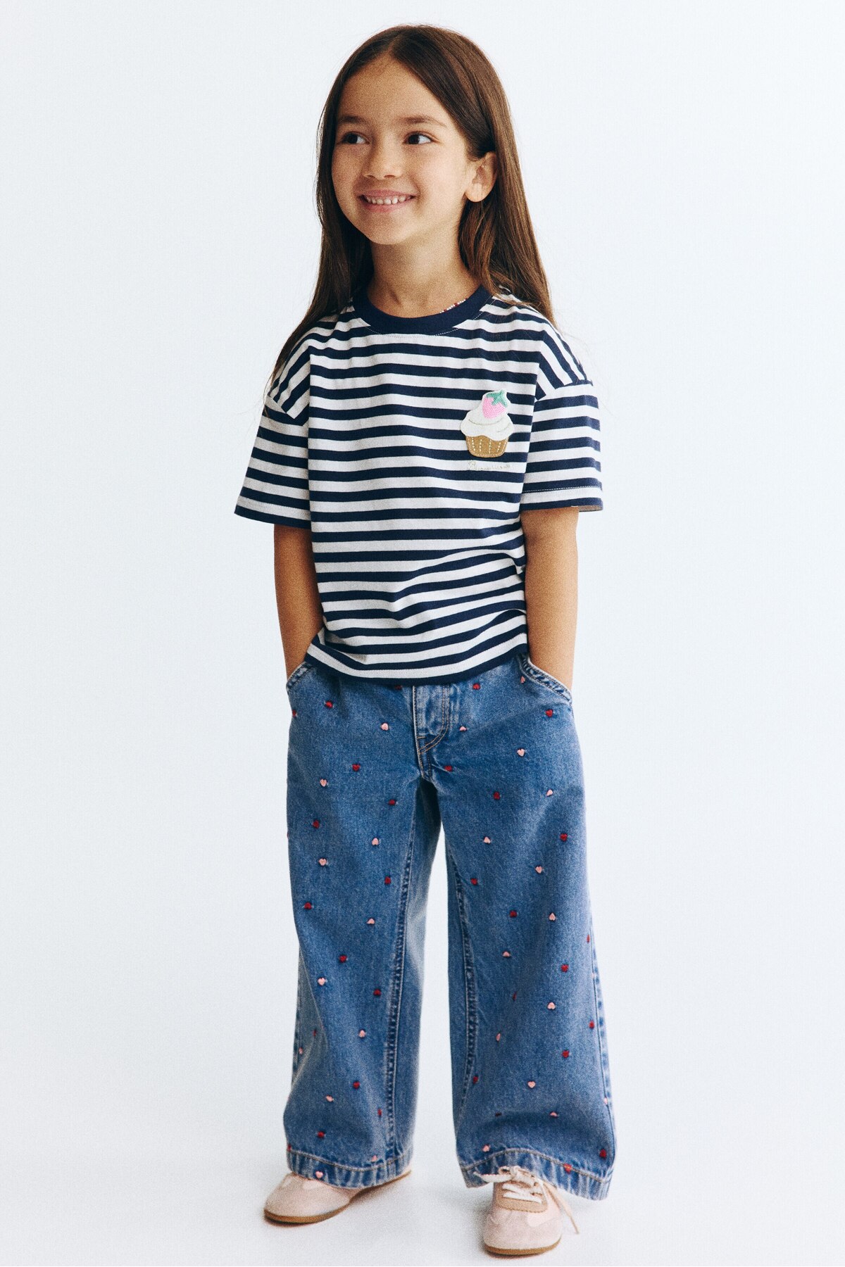 کیف کاغذی کمر شلوار جین پا گشاد اچ اند ام شلوار جین H&M