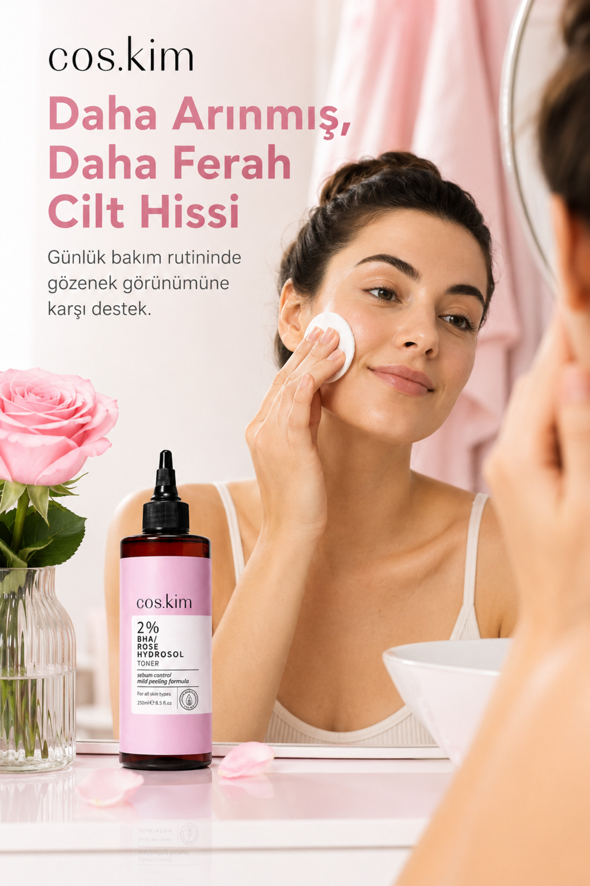 %2 BHA Gül Hidrosol Tonik Gözenek Sıkılaştırıcı Akne ve Siyah Nokta Karşıtı — MK004 — تصویر 9 از 9