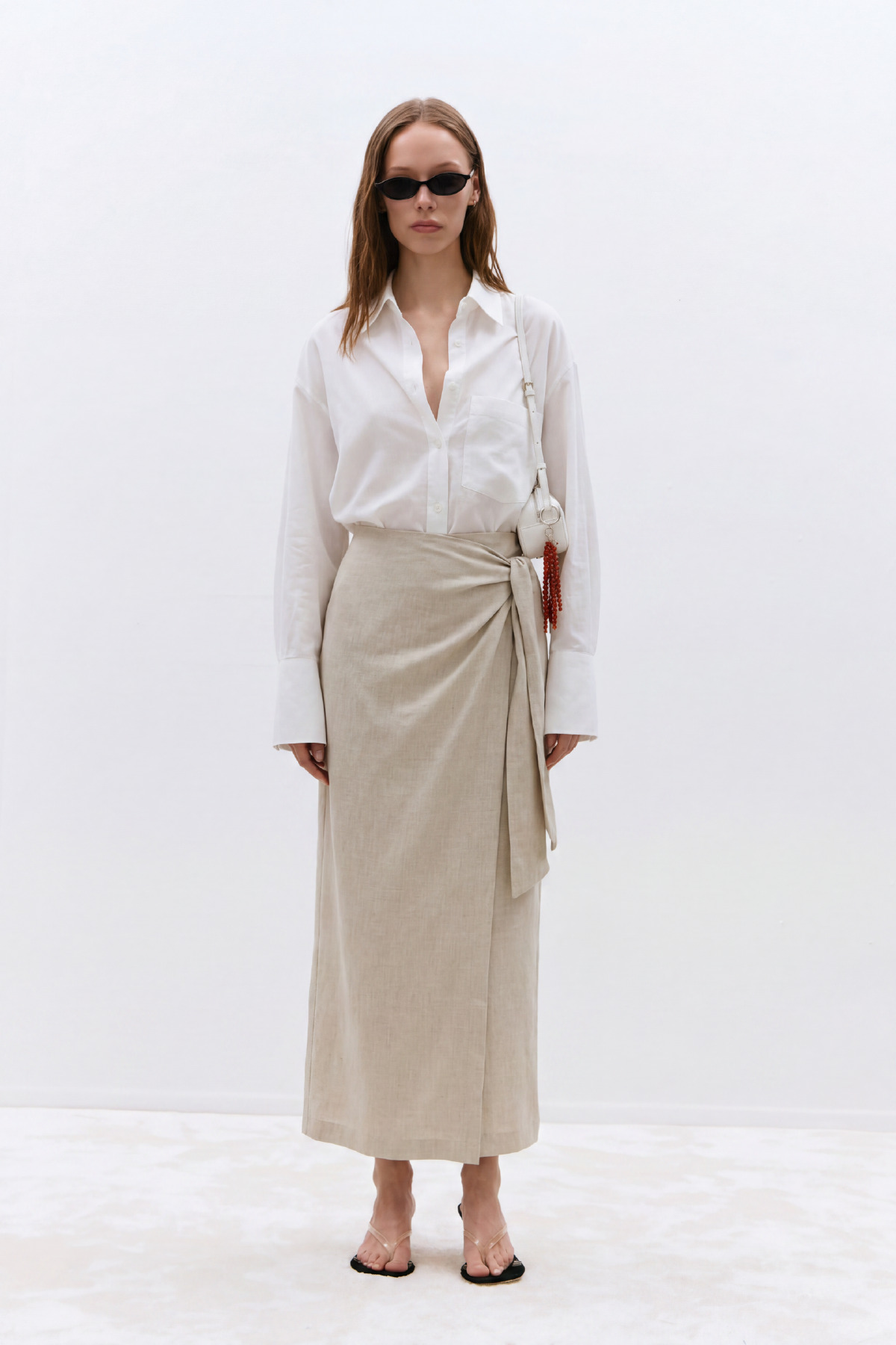 Suud Collection Wickelrock aus Leinen „Noli“ in Natur