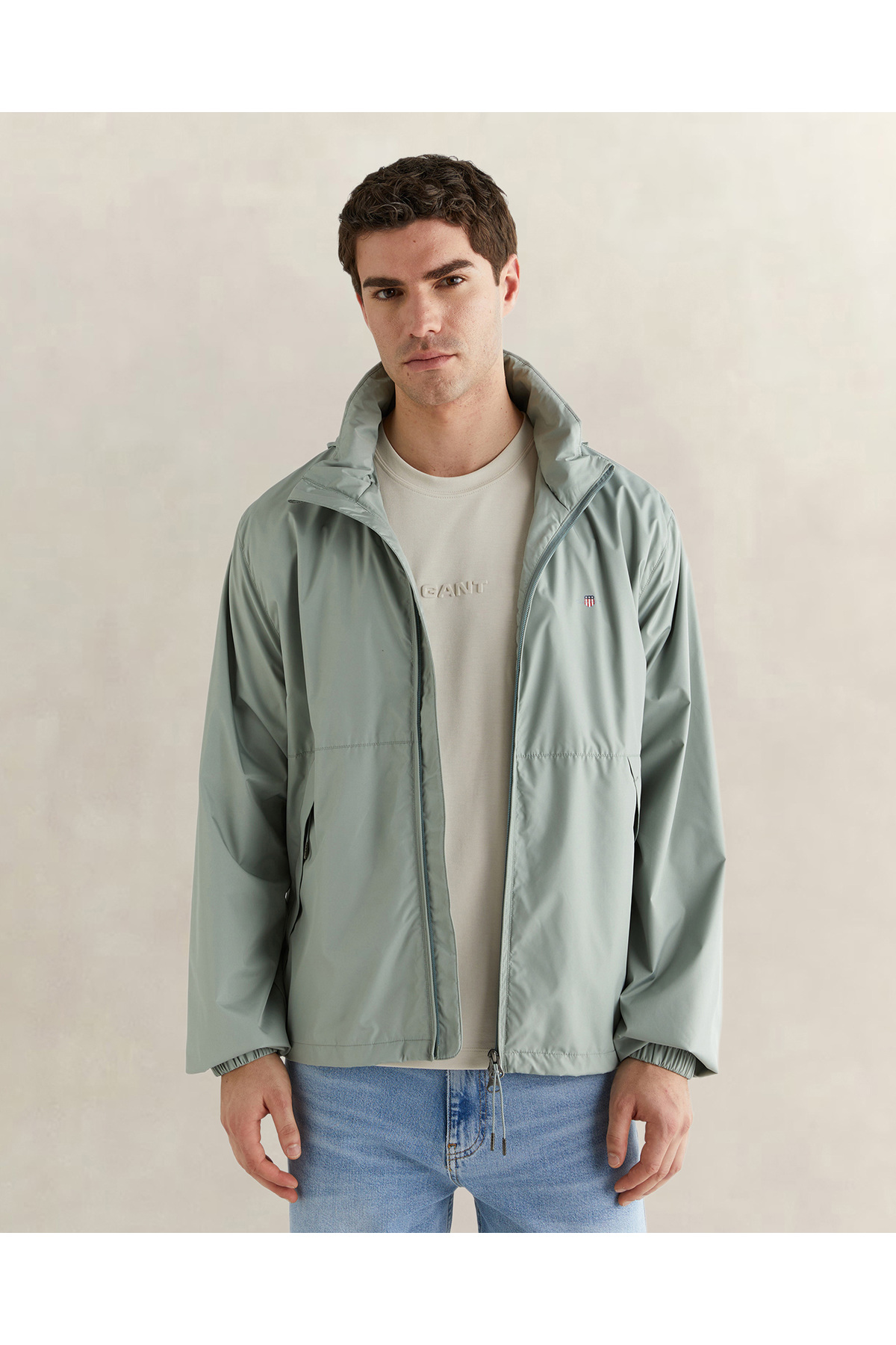 Gant بارانی مردانه یقه ایستاده سبز با لوگو — سبز TYC6C113111D9BF4F9E7CB800