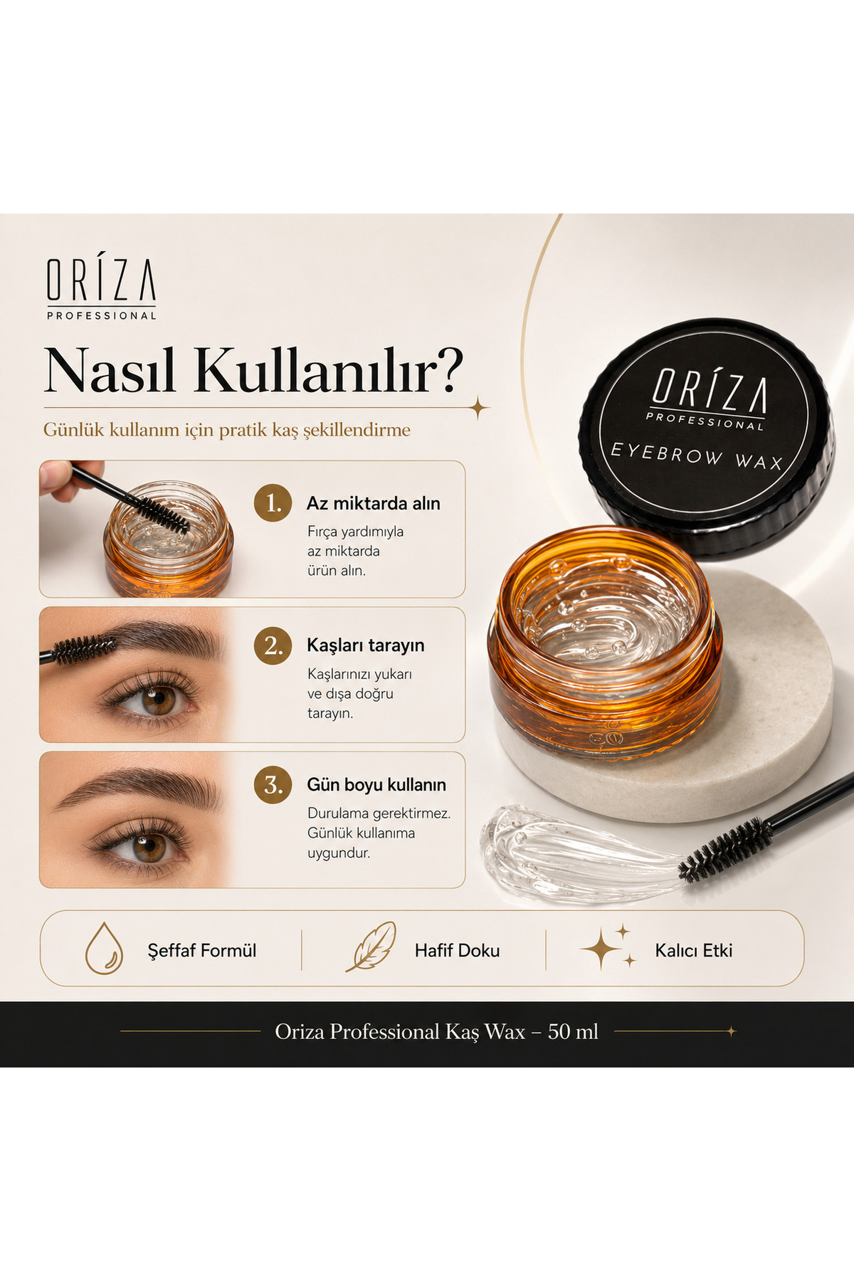 وکس ابرو، تثبیت کننده ابرو با ظاهری طبیعی و قوی، 50 میلی لیتر — ORZ-EYE-WAX — تصویر 3 از 4