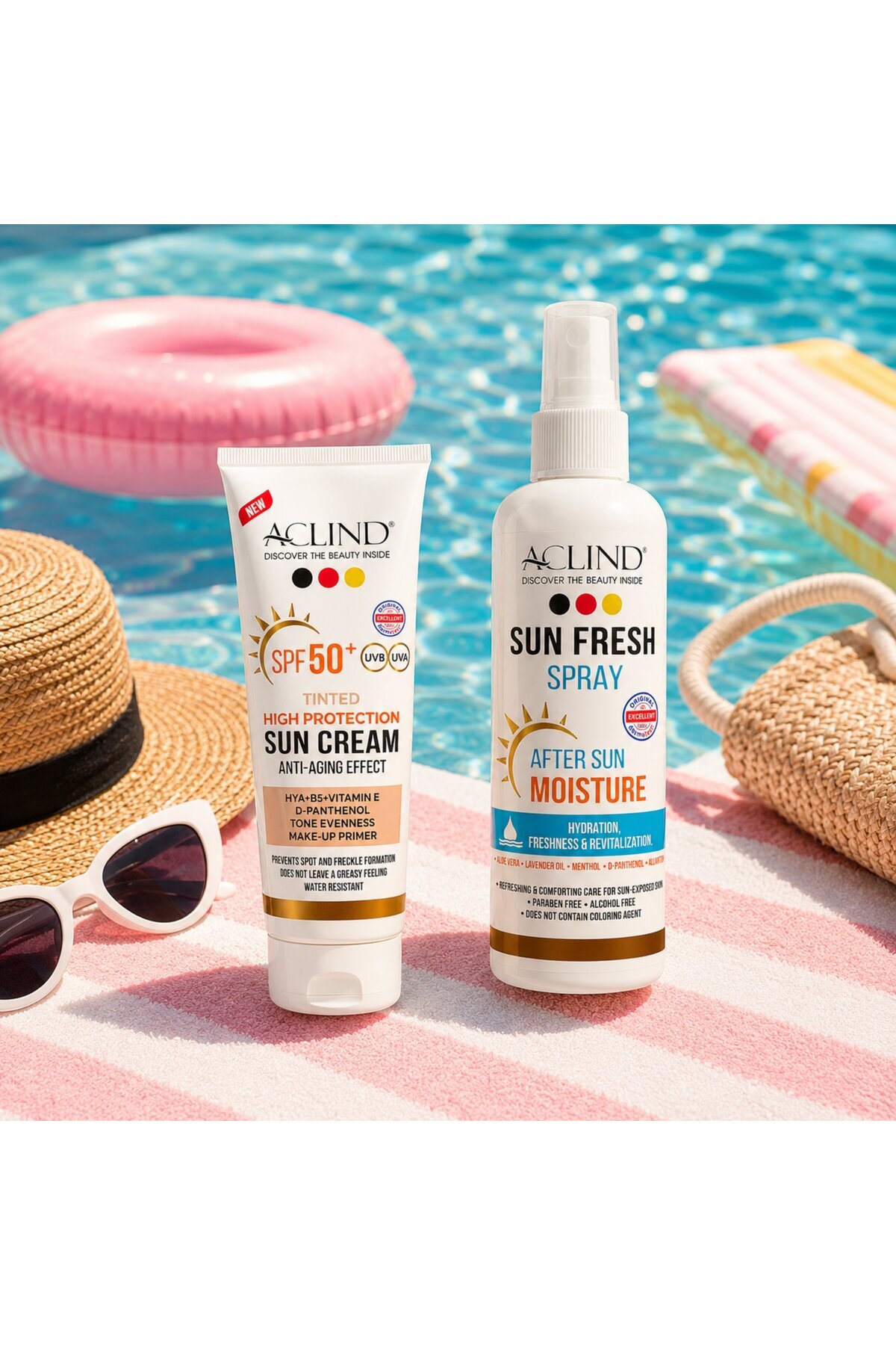SPF 50+ Renkli Güneş Kremi 50 ml + Güneş Sonrası Ferahlatıcı Sprey 100 ml Seti — renklisun — تصویر 4 از 6