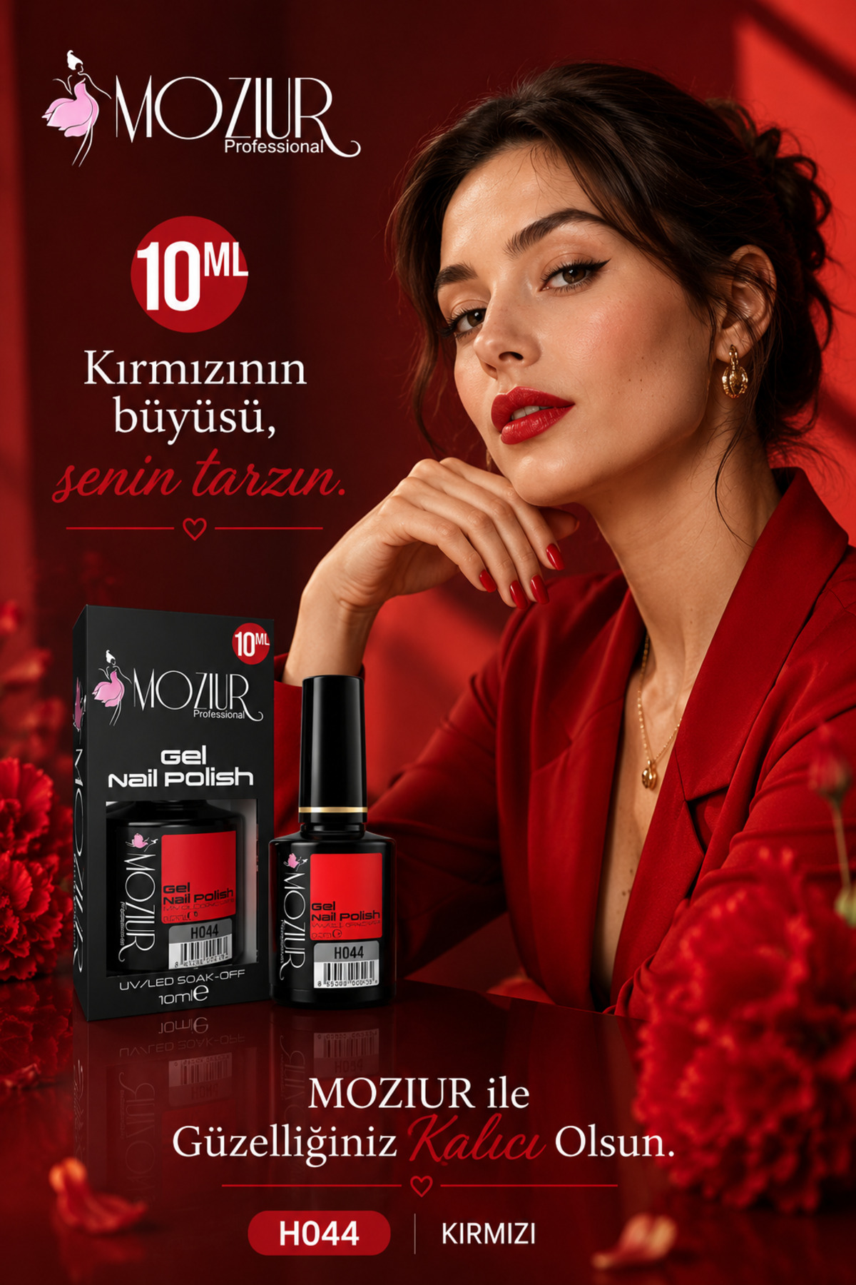 Kalıcı Oje Uv Led H044 (KIRMIZI SERİSİ) 10ml — قرمز 8683089004750 — تصویر 5 از 5
