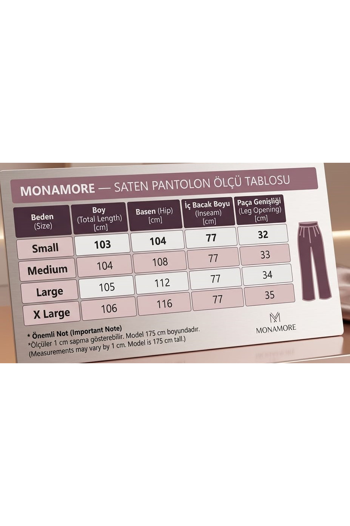 MONAMORE Kadın Beli Lastikli Salaş Kesim Saten Pantolon görsel 3