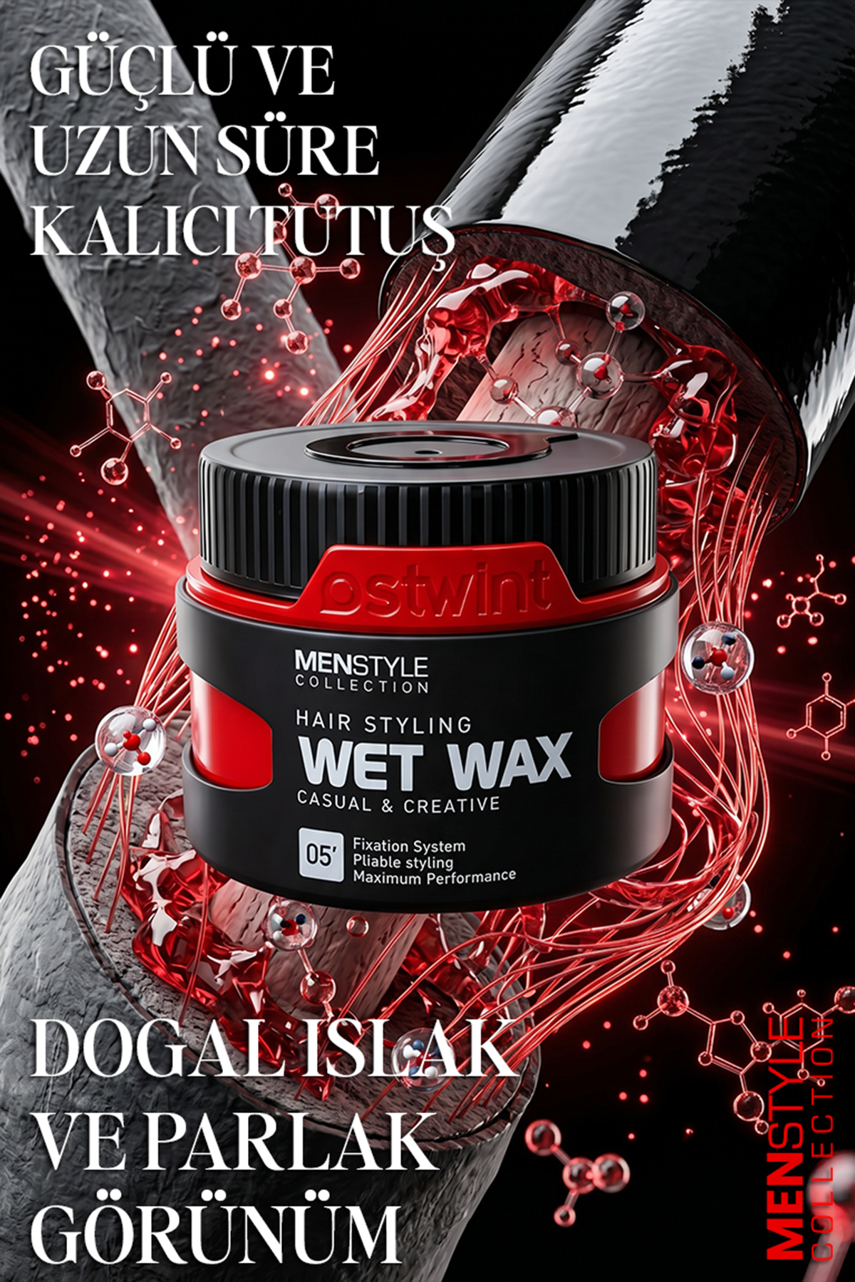Profesyonel Saç Şekillendirici Wet Wax, Doğal Ve Güçlü Tutuş, Uzun Süreli Etki, No:05 Wet Wax 150ml — 8682943403050 — تصویر 3 از 7