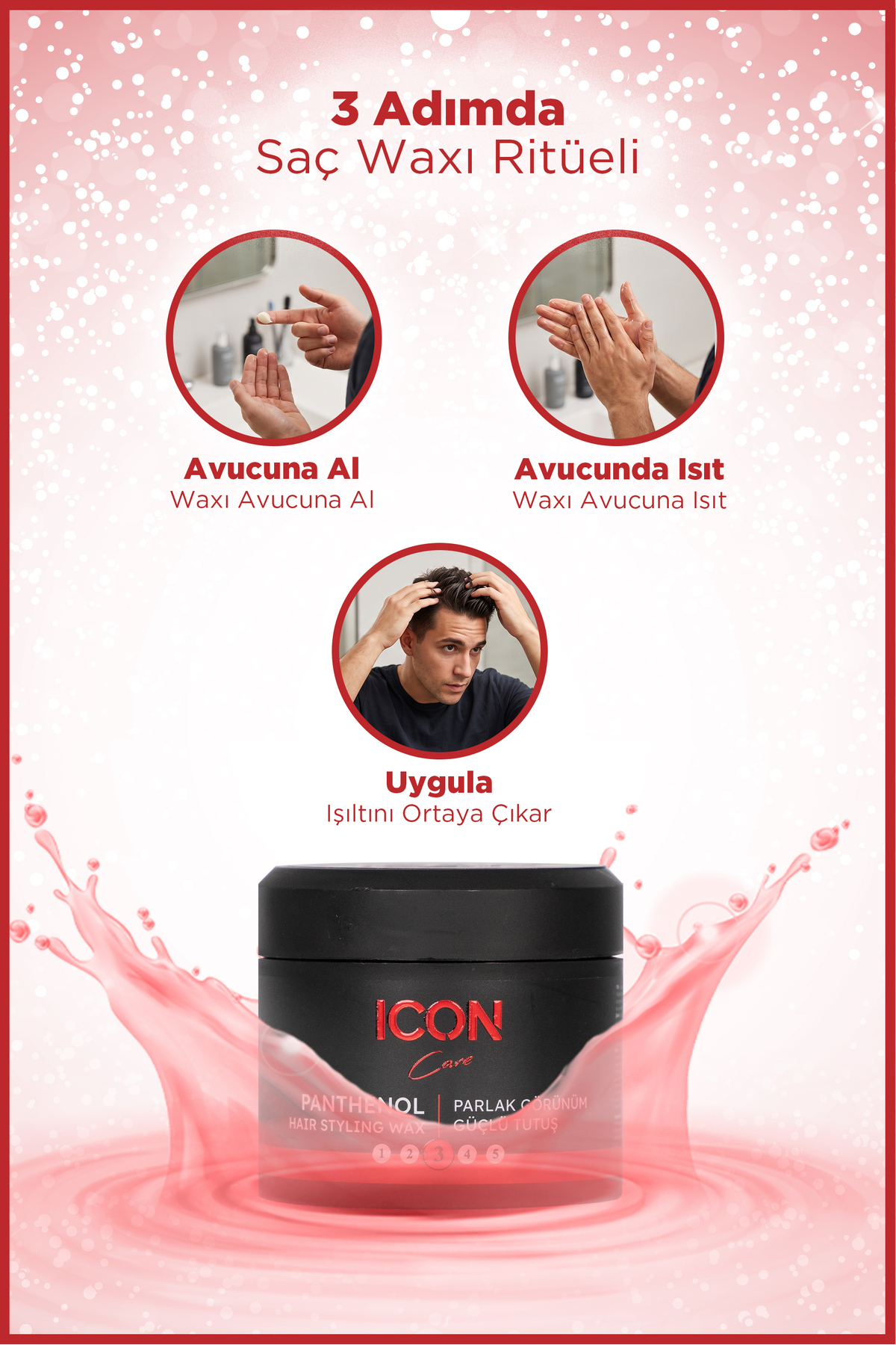 ICONCare Panthenol Aqua Wax Maksimum Tutuş Parlak Görünüm Saç Waxı 150 ml — P-00001595 — تصویر 3 از 4