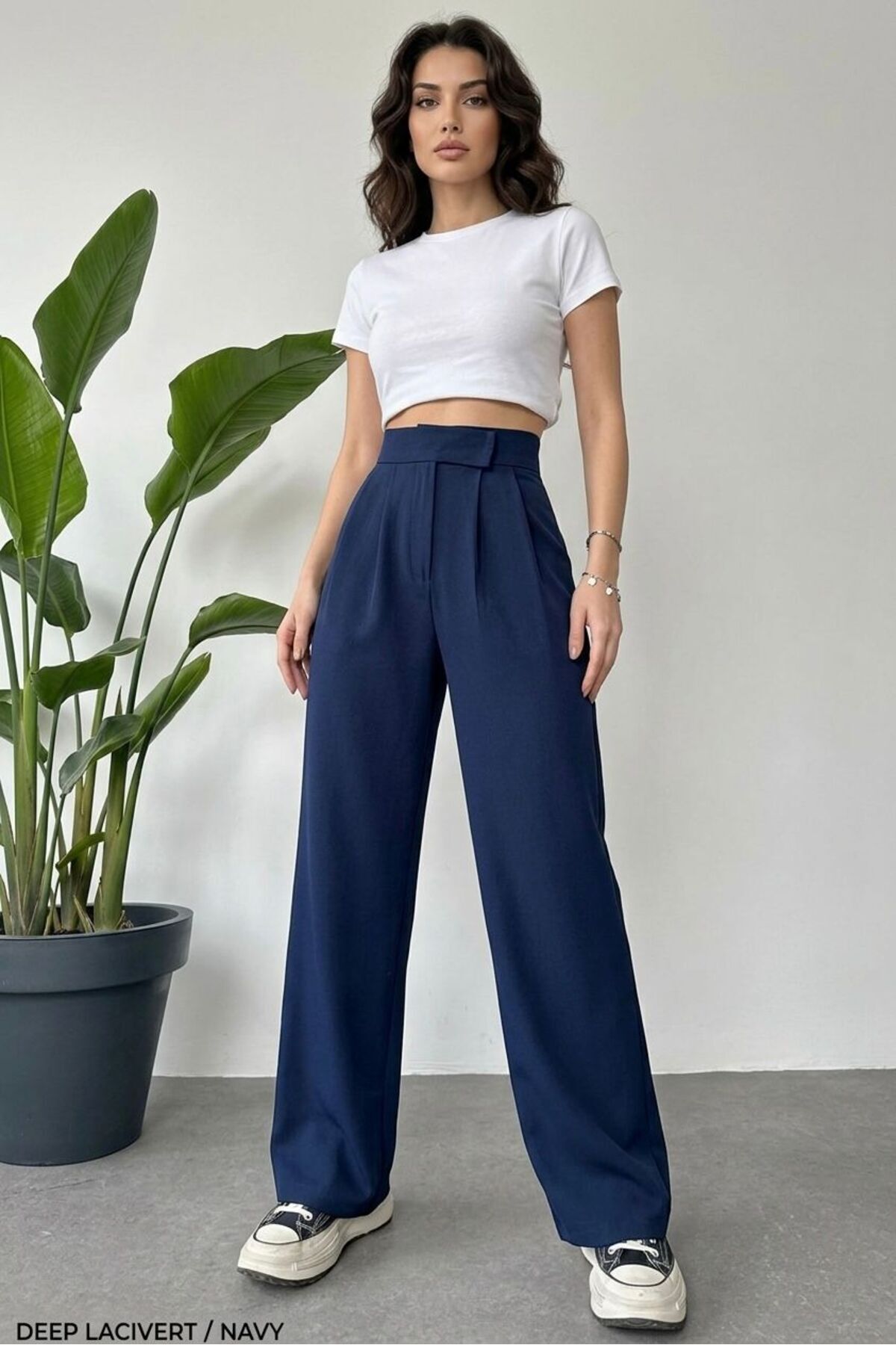 Women's Highsk Waist Velcro Waist Palazzo Trousers