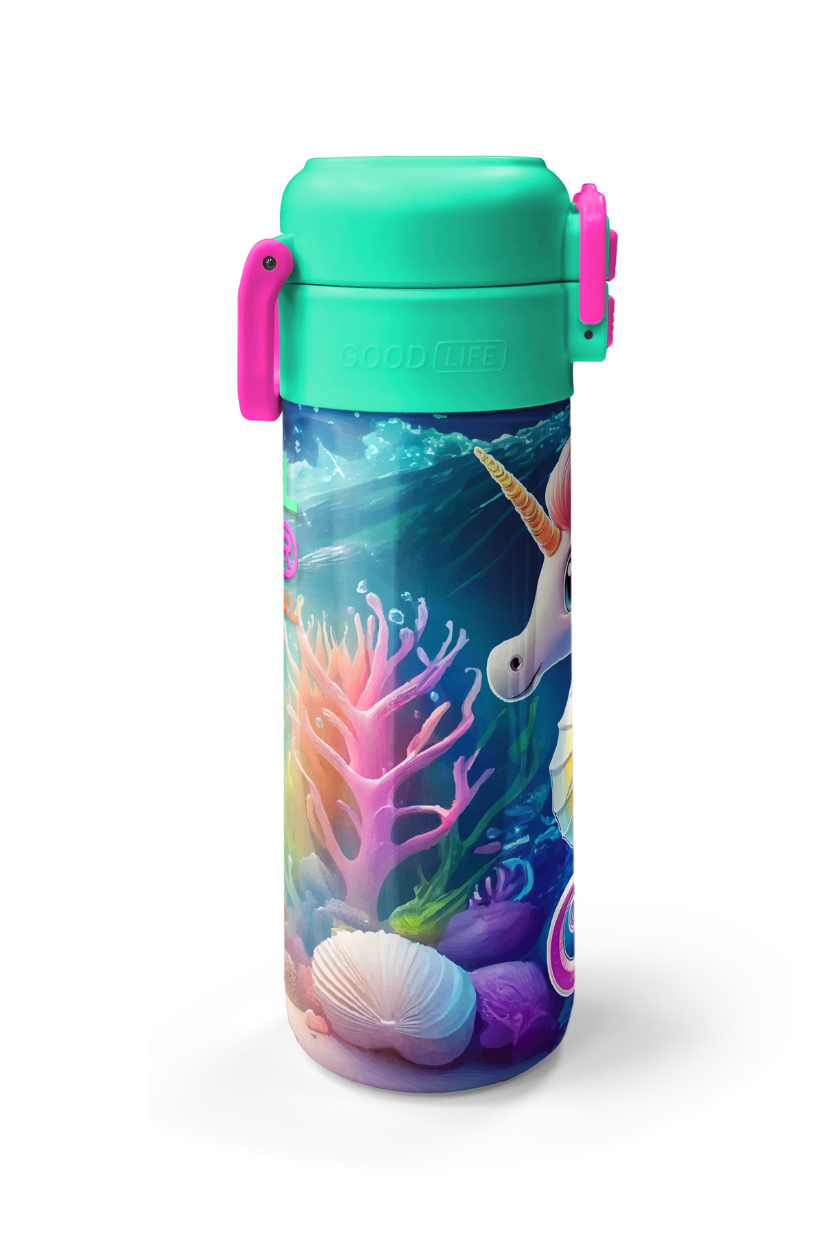 Kids Denizatı Desenli Pipetli ve Direkt İçim Çelik Termos 500 ml 31988