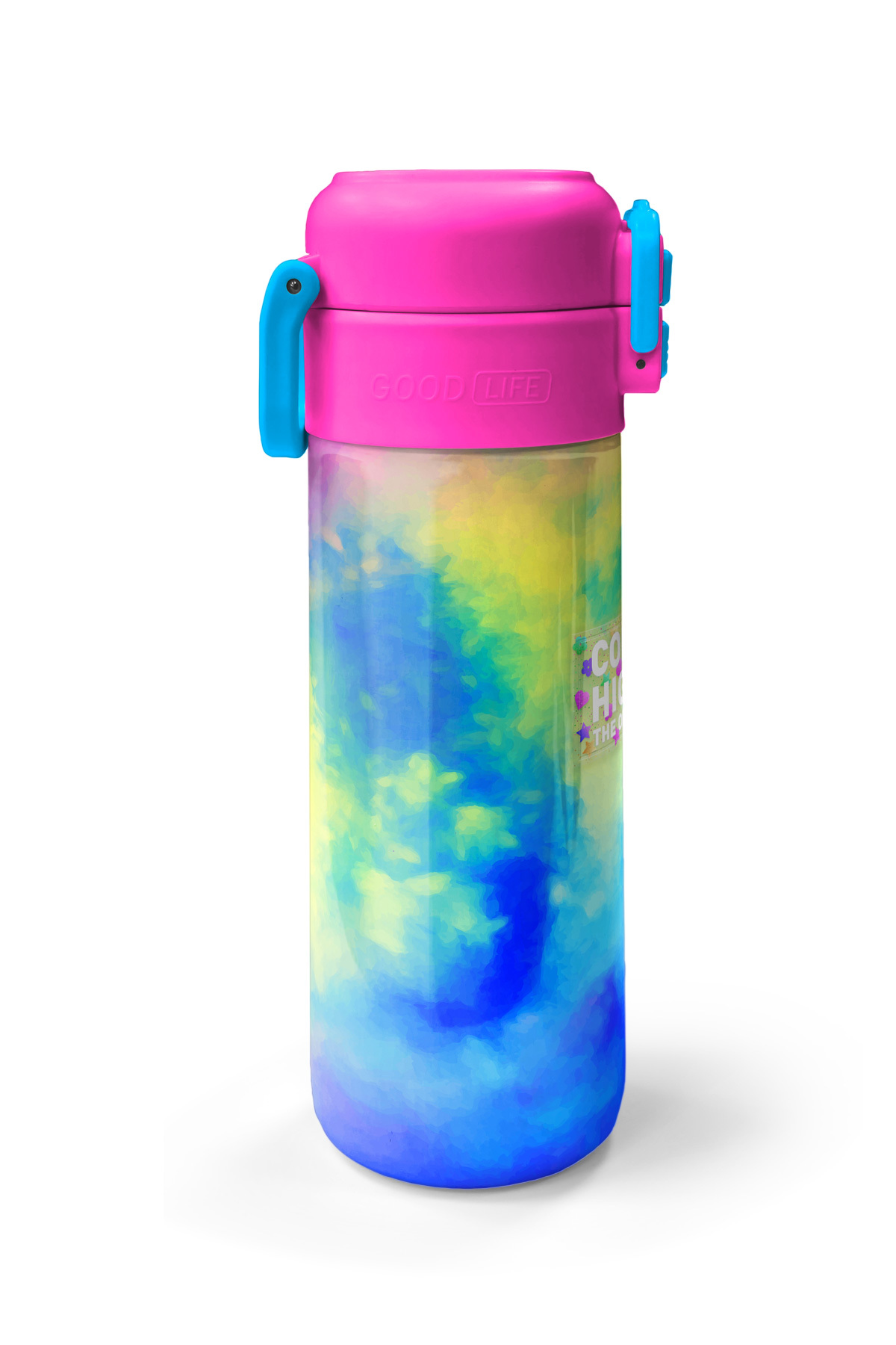 Kids Renkli Batik Desenli Pipetli ve Direkt İçim Çelik Termos 500 ml 31958