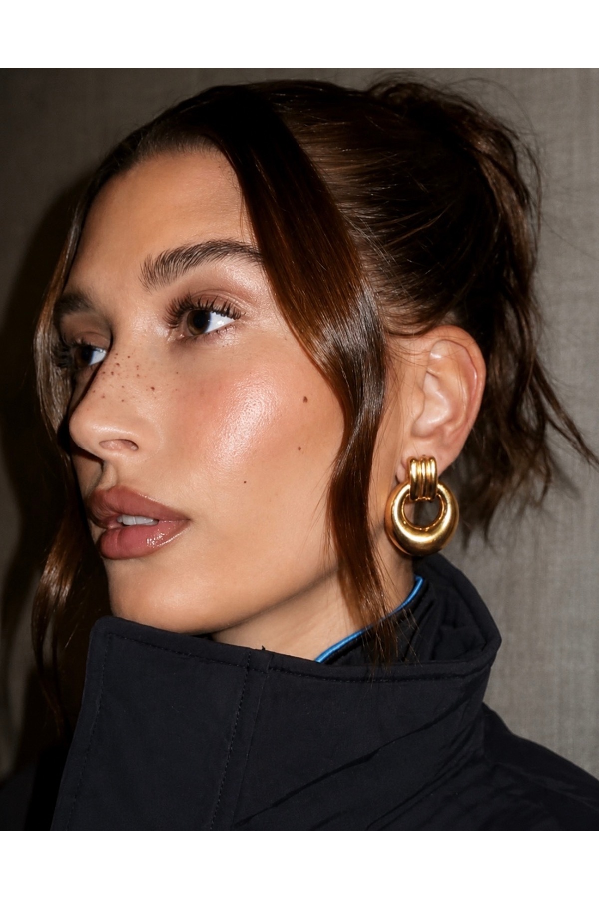 Hailey Series Steel Modern Gold Earrings