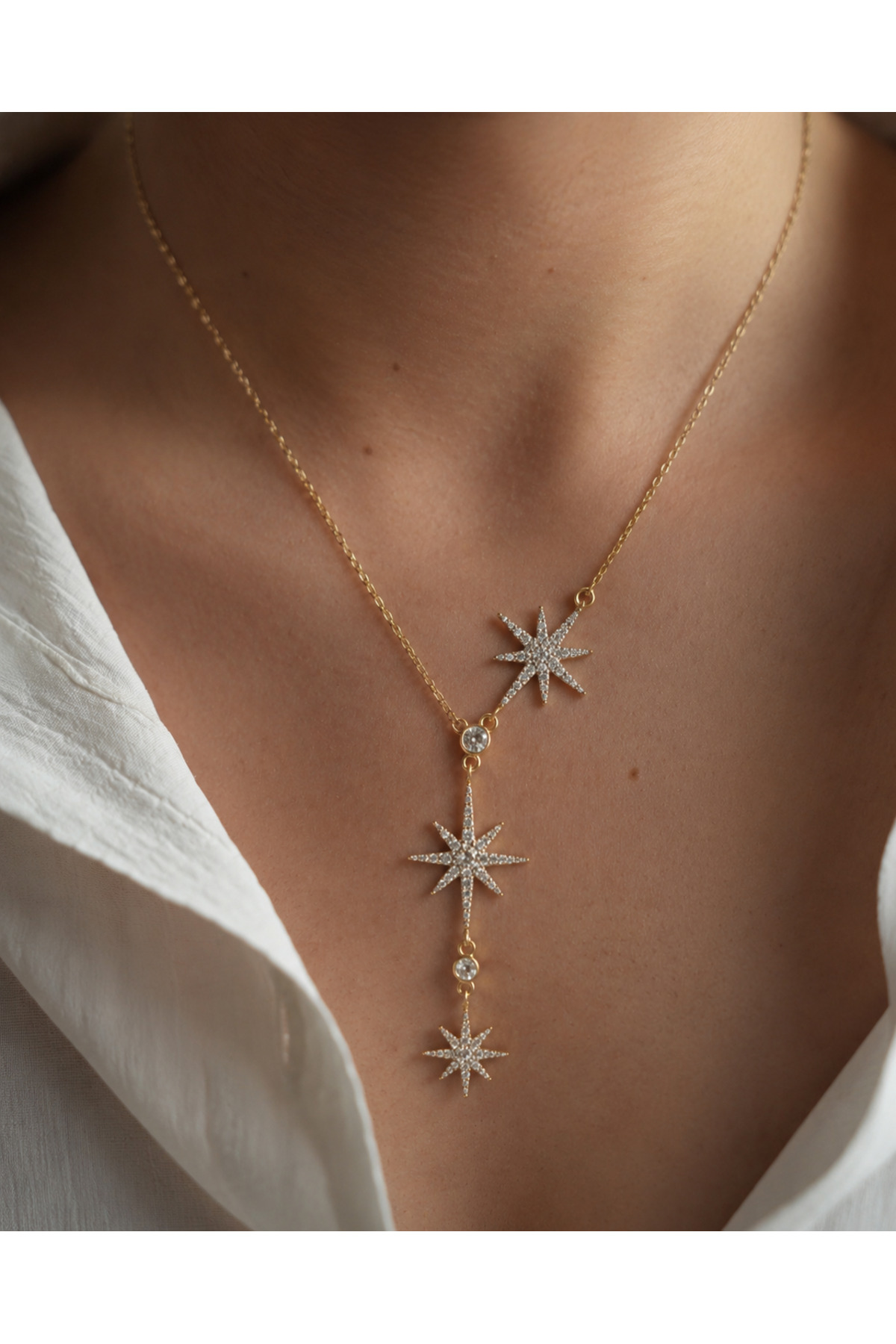 316L Steel Unshaded Women's Necklace | Gold Color Pole Star Women's Necklace