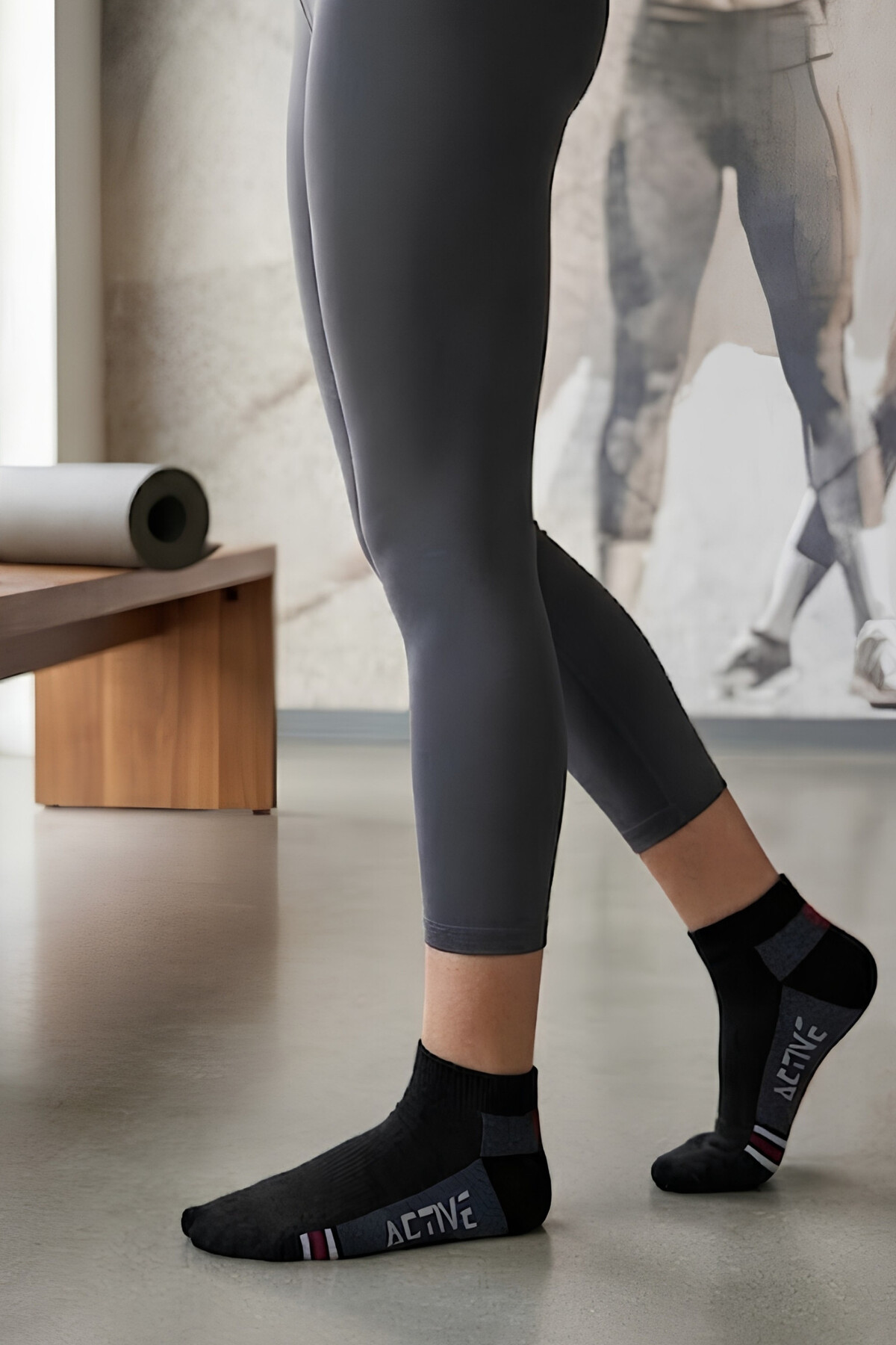 Socketta Spor Dikişsiz 6'lı Karışık Renk Active Patik Çorap, Premium görsel 7