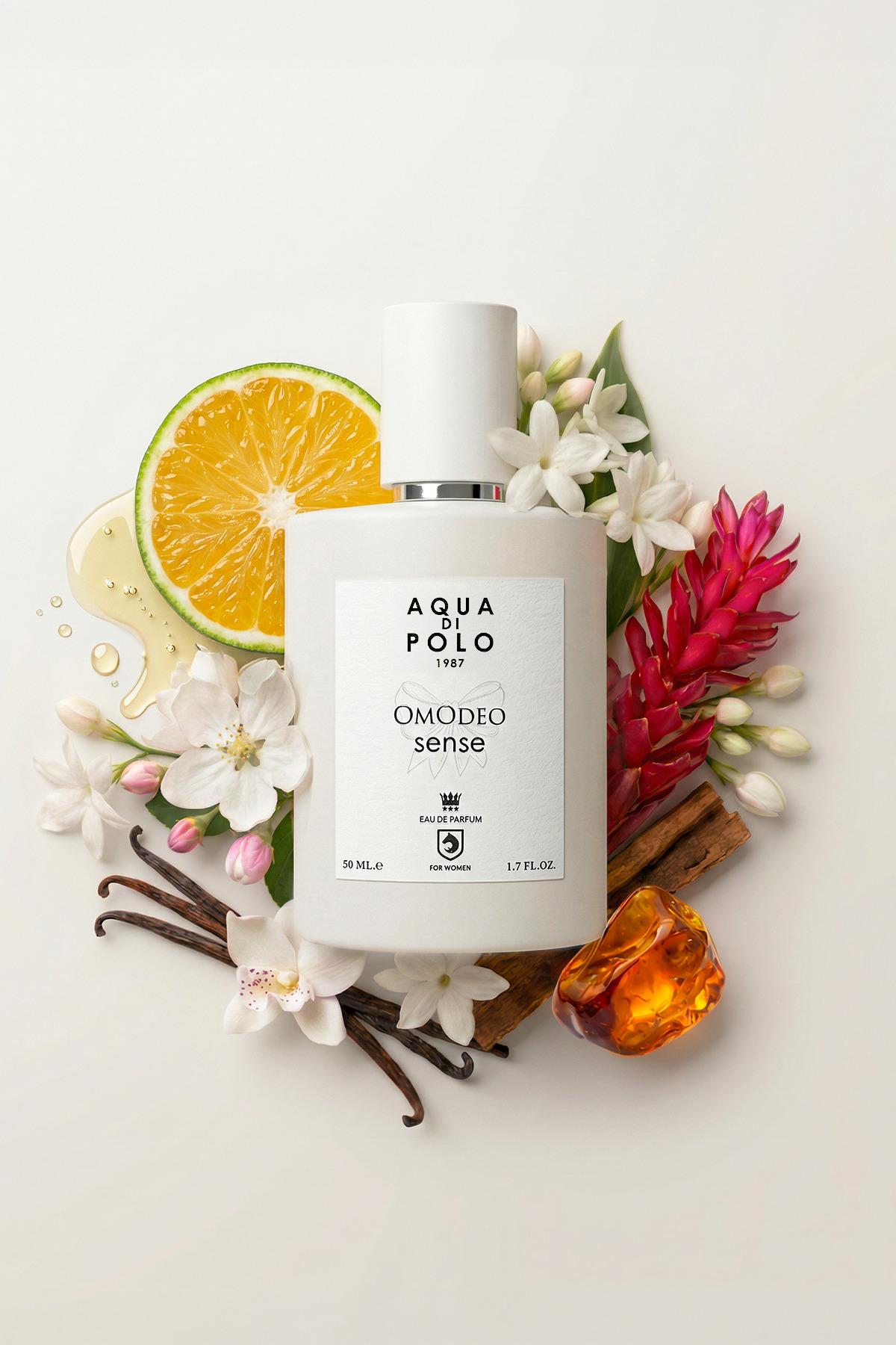 Omodeo Sense EDP Kadın Parfüm 50ml| Çiçeksi| Mandalina, Yasemin, Zencefil Çiçeği, Vanilya, Sandal — APCN0011 — تصویر 3 از 6