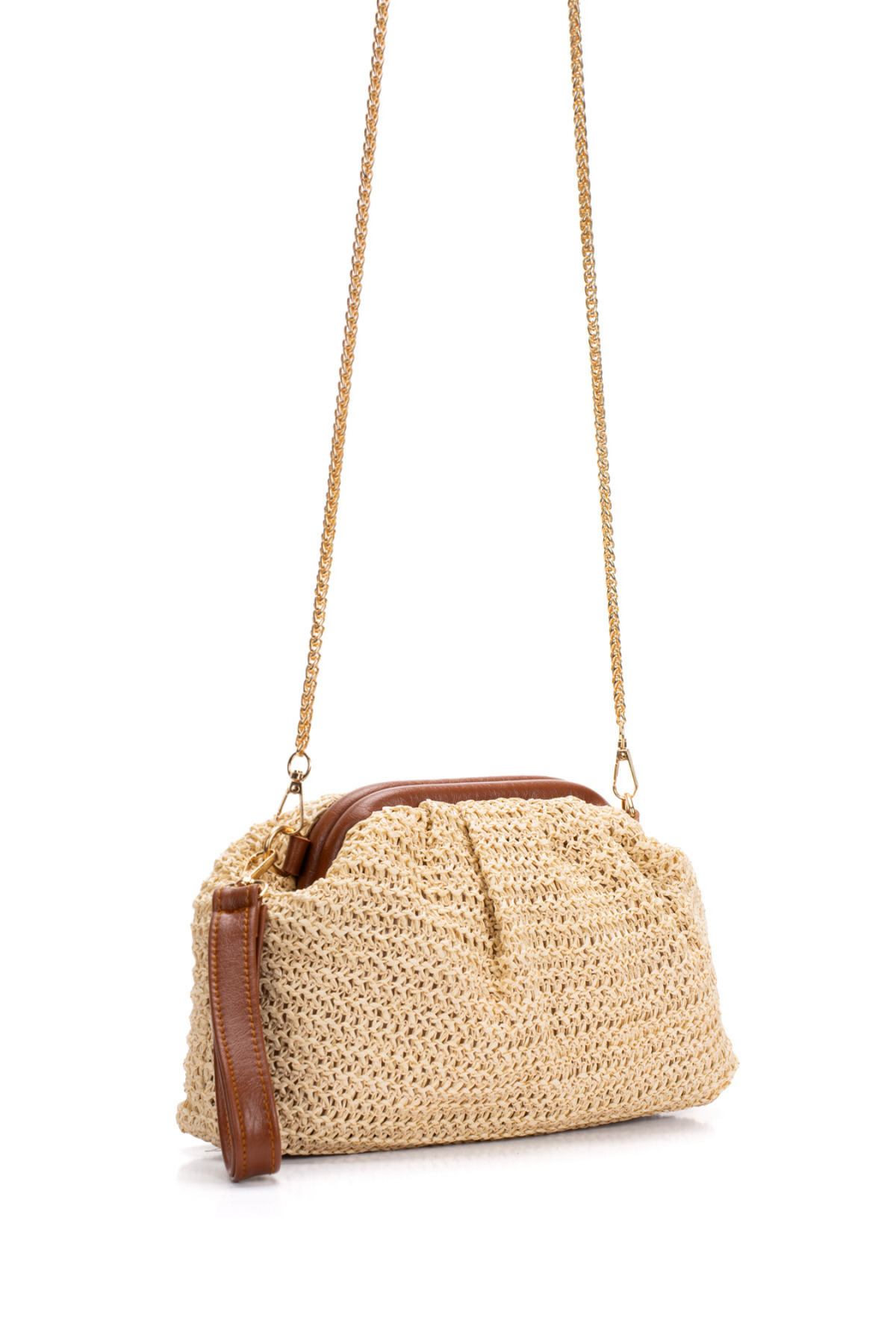 Adelina Bags Kadın Burslu Hasır Çanta Portföy Clutch Omuz Çantası El ve Omuz Askılı Hasır Çanta görsel 2