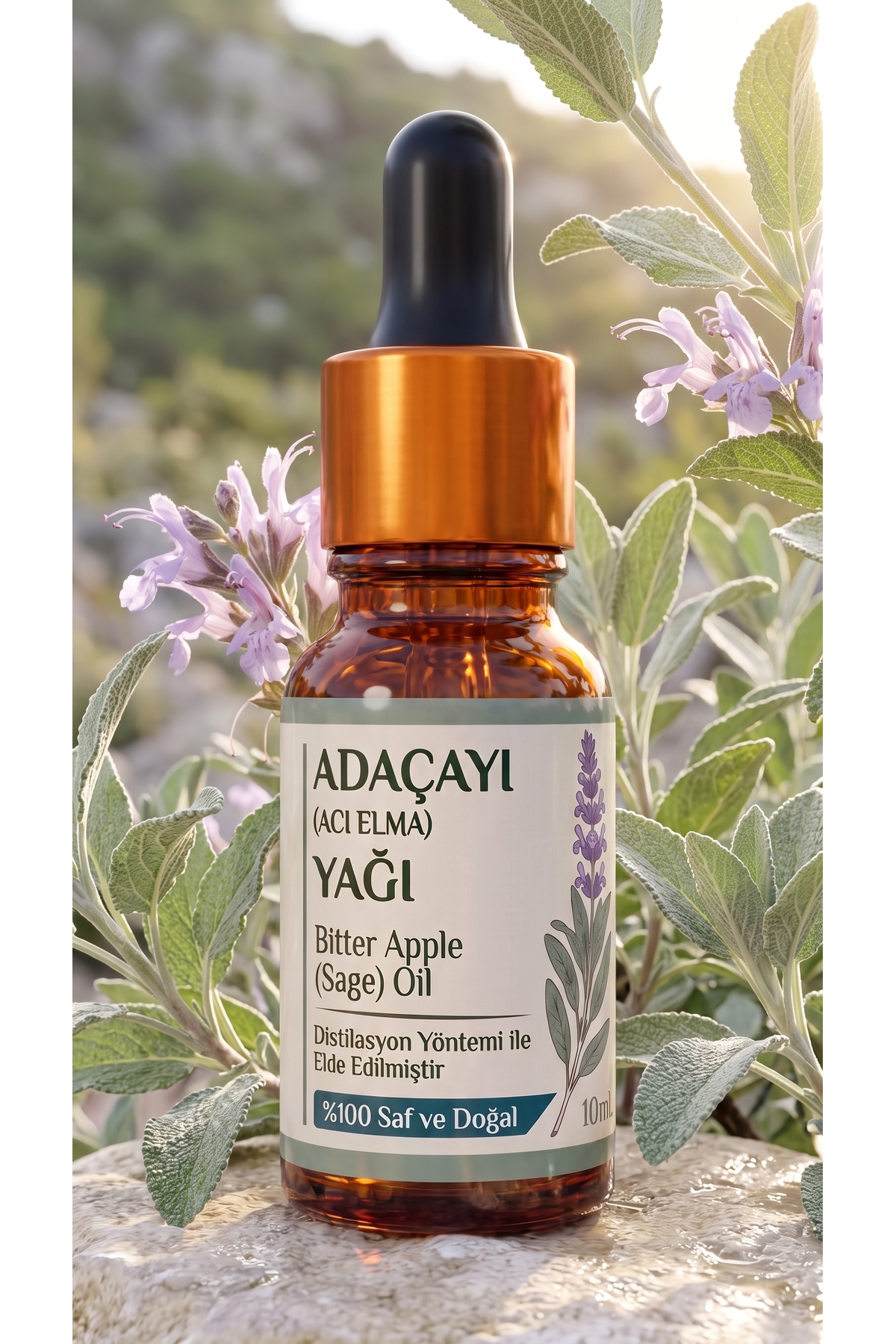 Adaçayı (Acı Elma) Uçucu Yağı 10 ml / %100 Saf Ve Doğal / Sage Oil — A1-Adacayı-yag-10 — تصویر 2 از 8