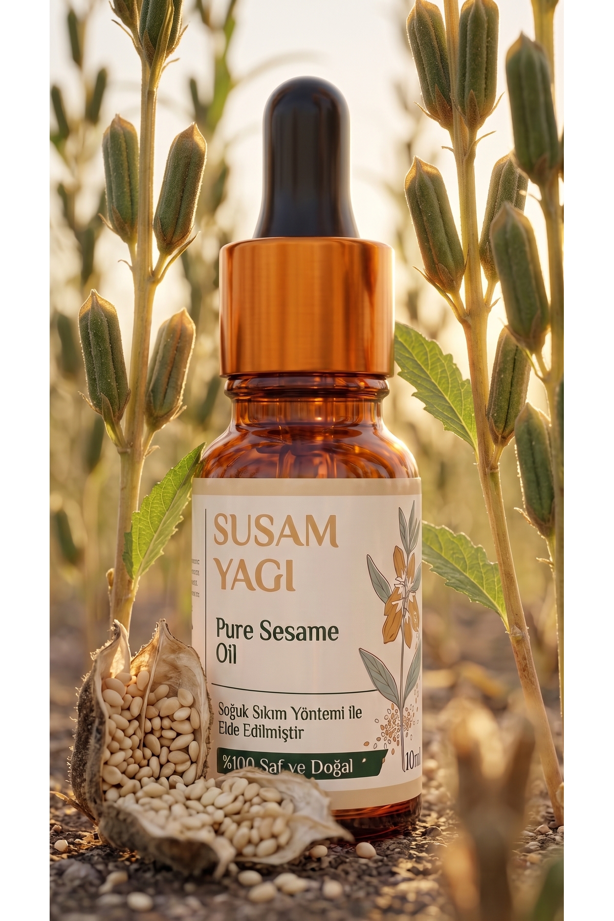Susam Yağı 10 ml / Soğuk Sıkım / %100 Saf Ve Doğal / Sesame Seed Oil — A1-Susam-yag-10 — تصویر 5 از 8