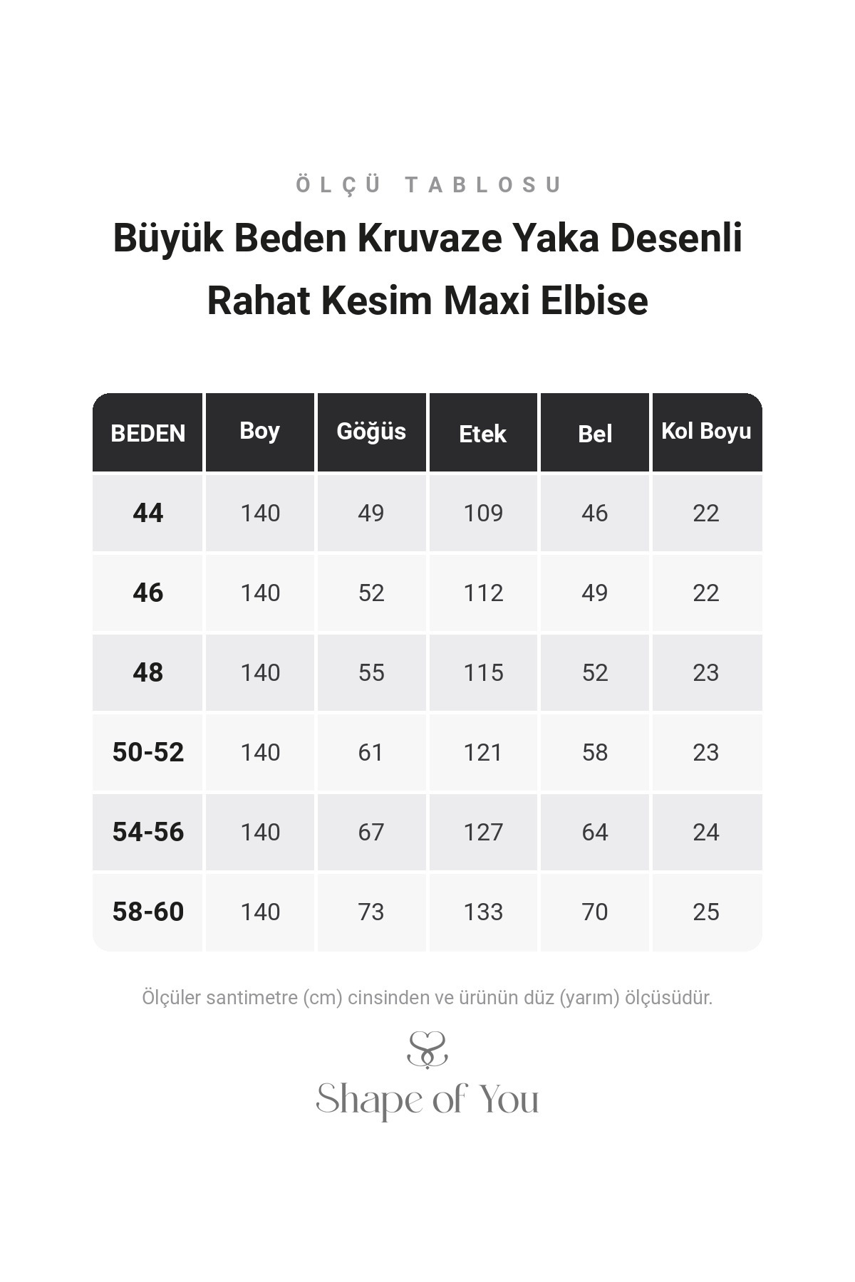 Shape Of You Büyük Beden Kruvaze Yaka Desenli Rahat Kesim Maxi Elbise görsel 3